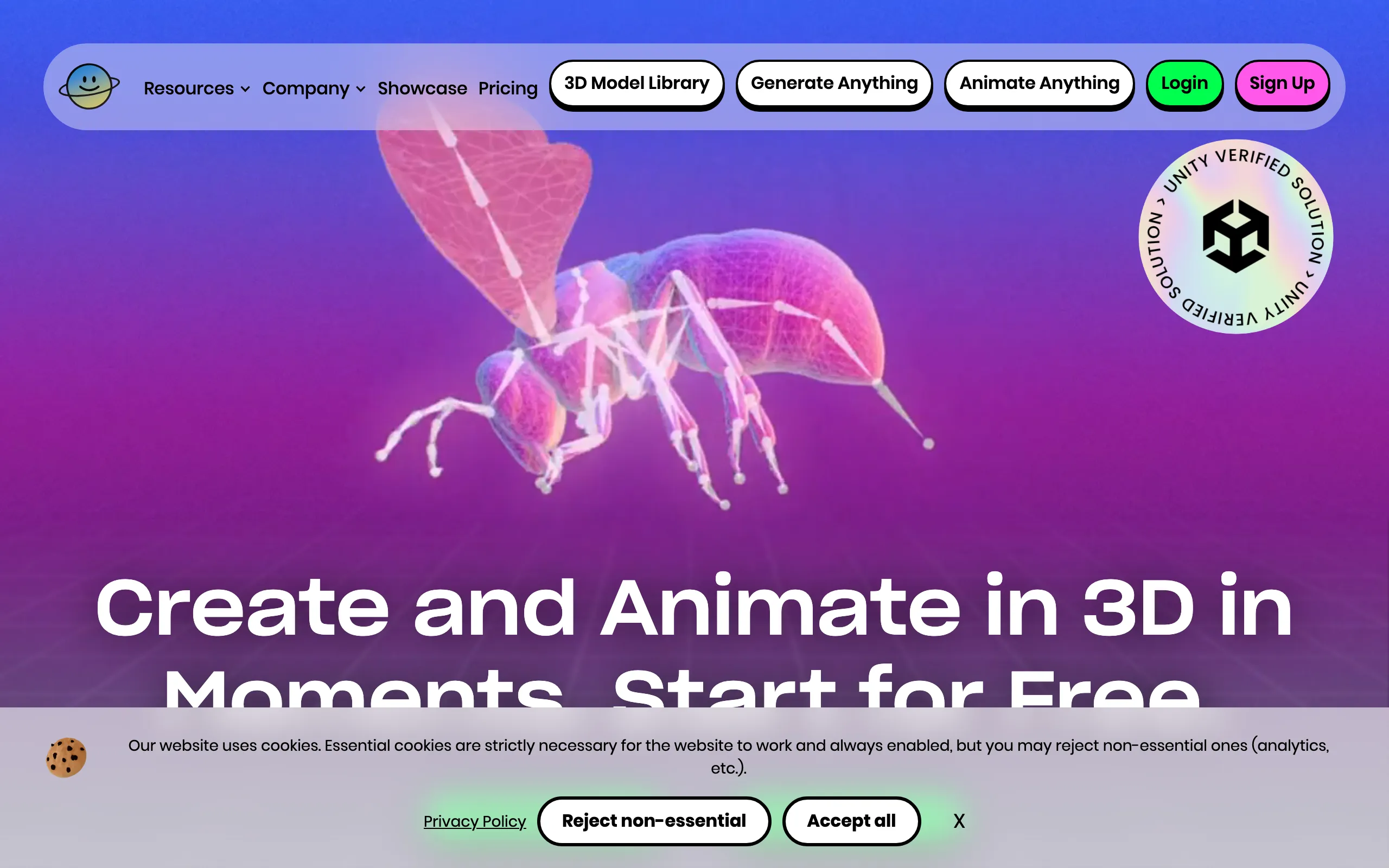 Screenshot of 3D Animation and Automated Rigging | Everything Universe