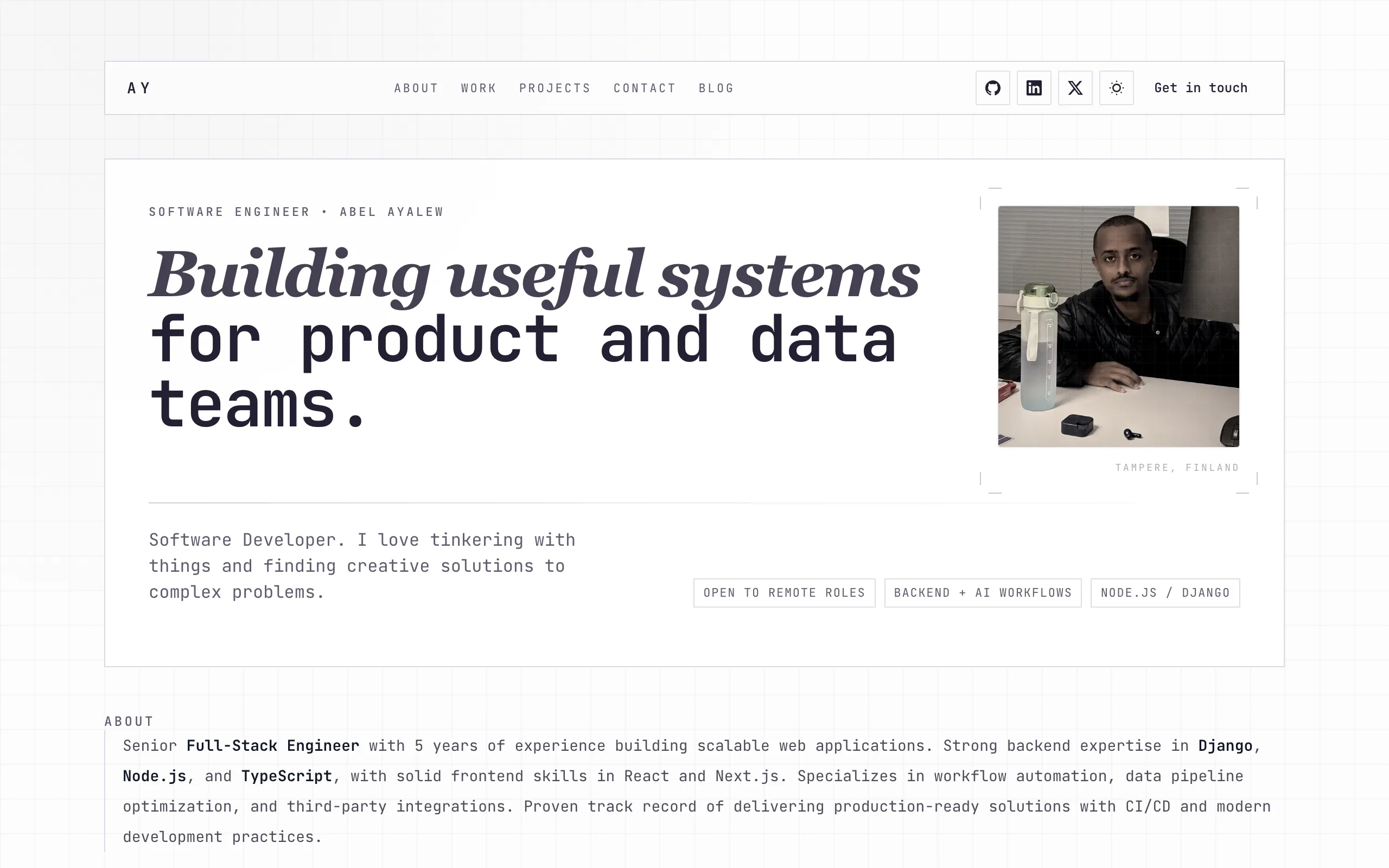 Screenshot of Abel Ayalew