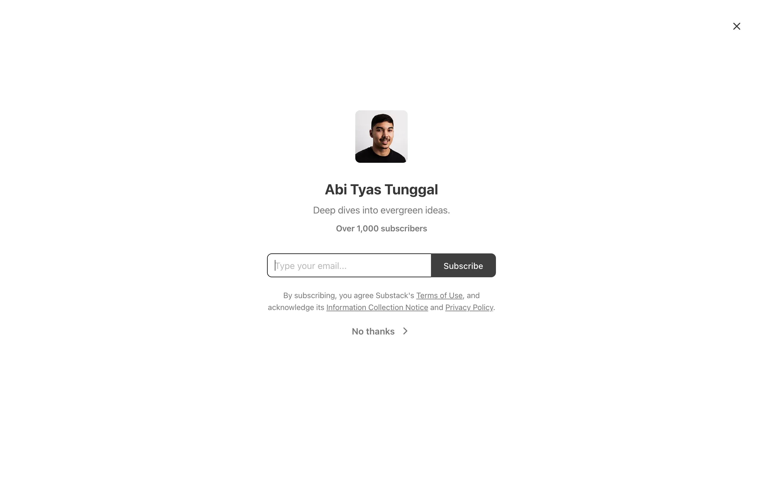 Screenshot of Abi Tyas Tunggal | Substack