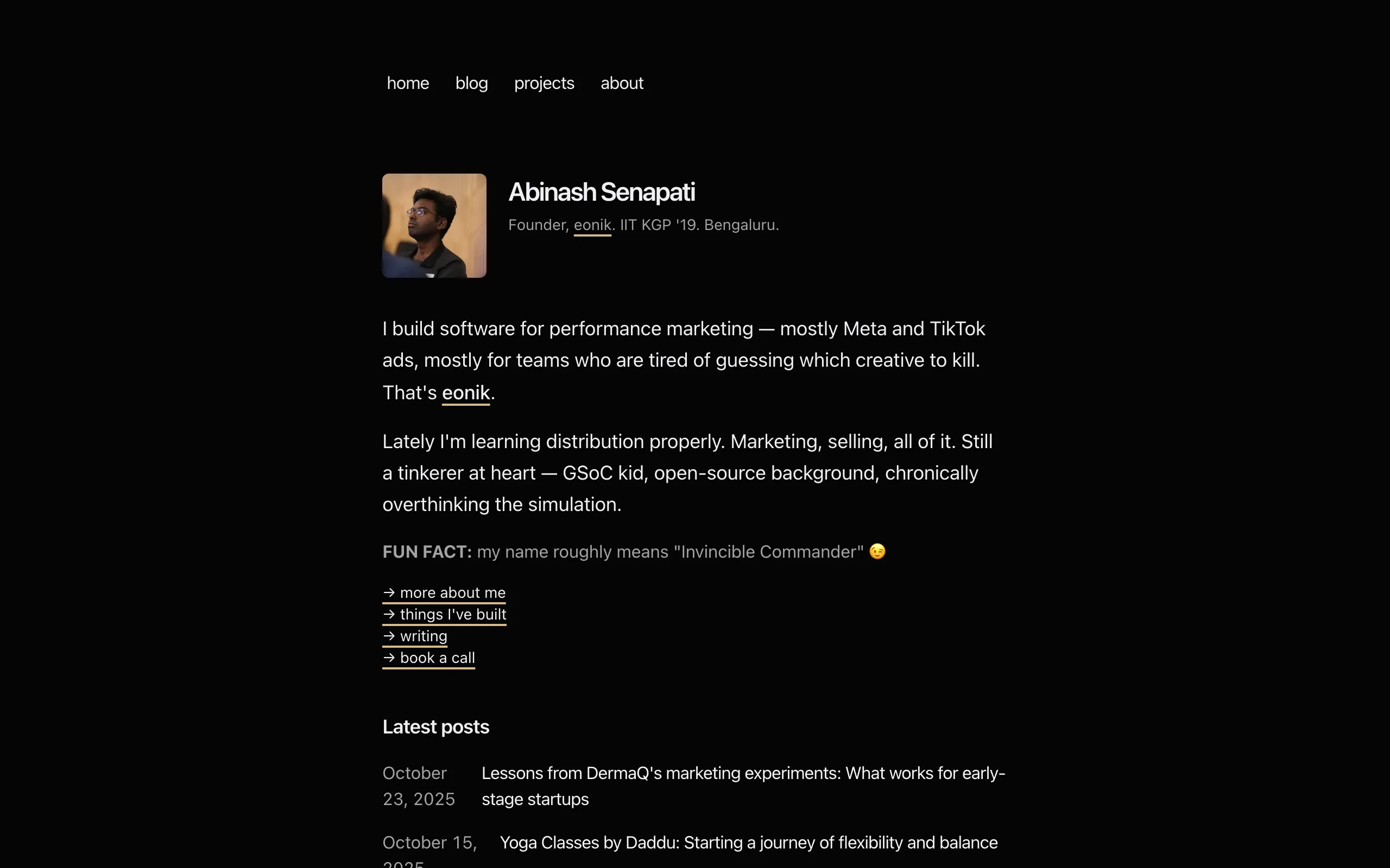 Screenshot of Abinash Senapati
