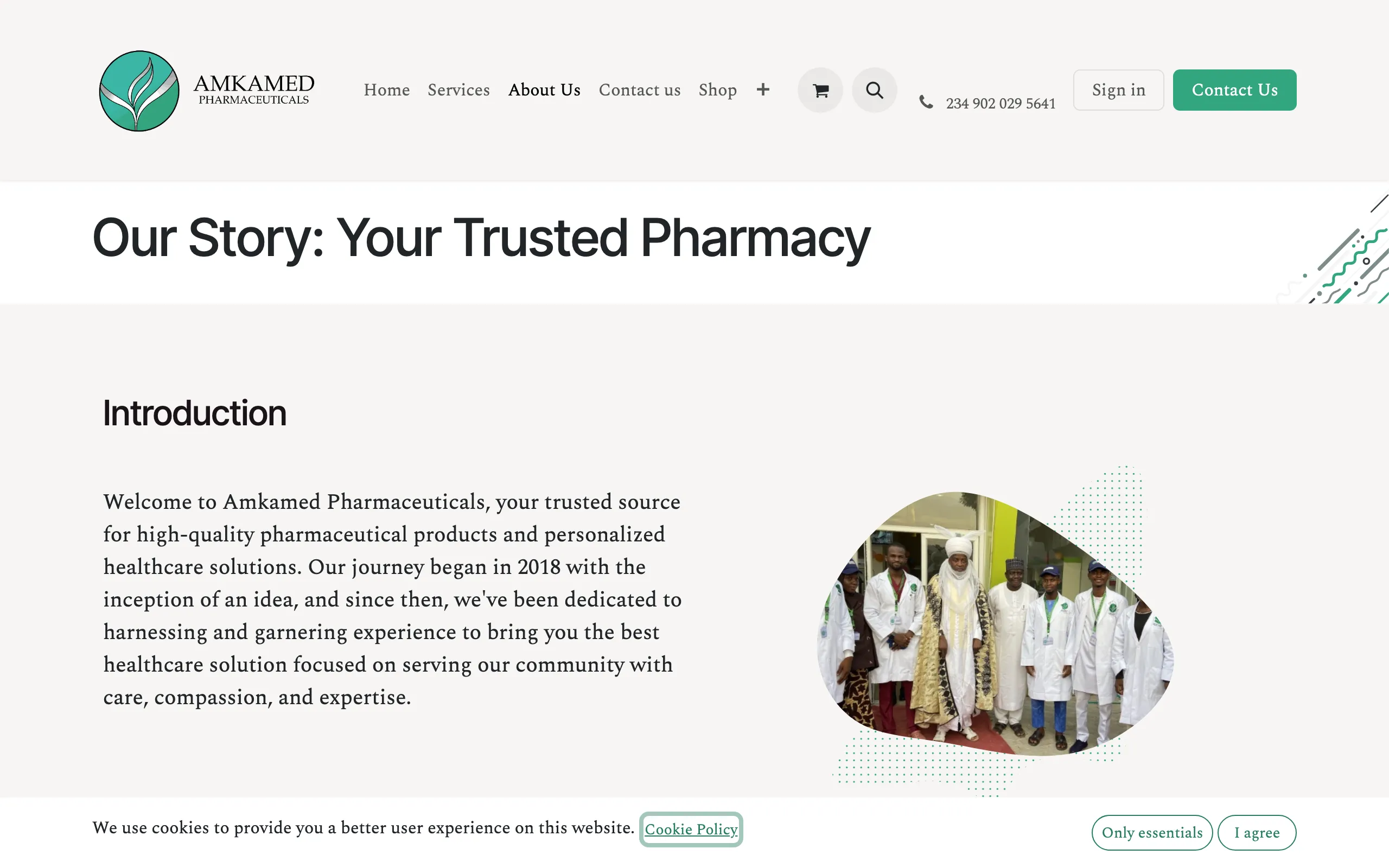 Screenshot of About Us | Amkamed Pharmaceuticals