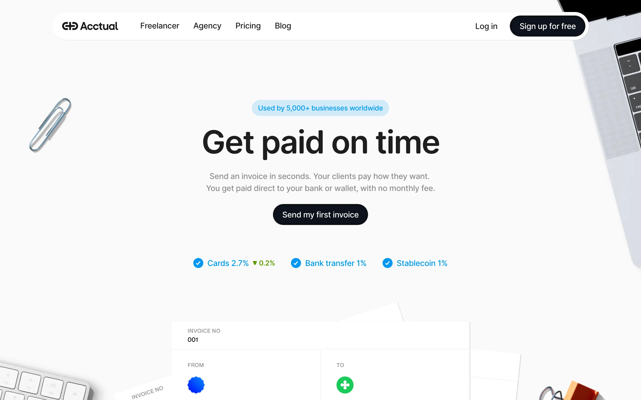 Screenshot of Acctual: Free Small Business Invoicing Software