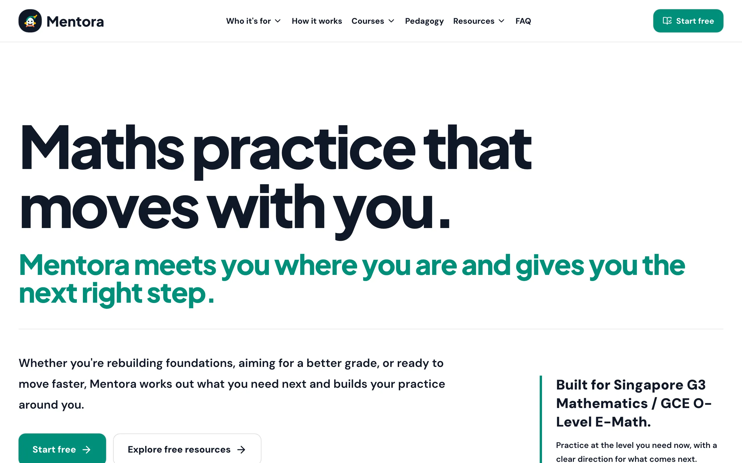 Screenshot of Adaptive G3 Mathematics &amp; O-Level E-Math Practice | Mentora
