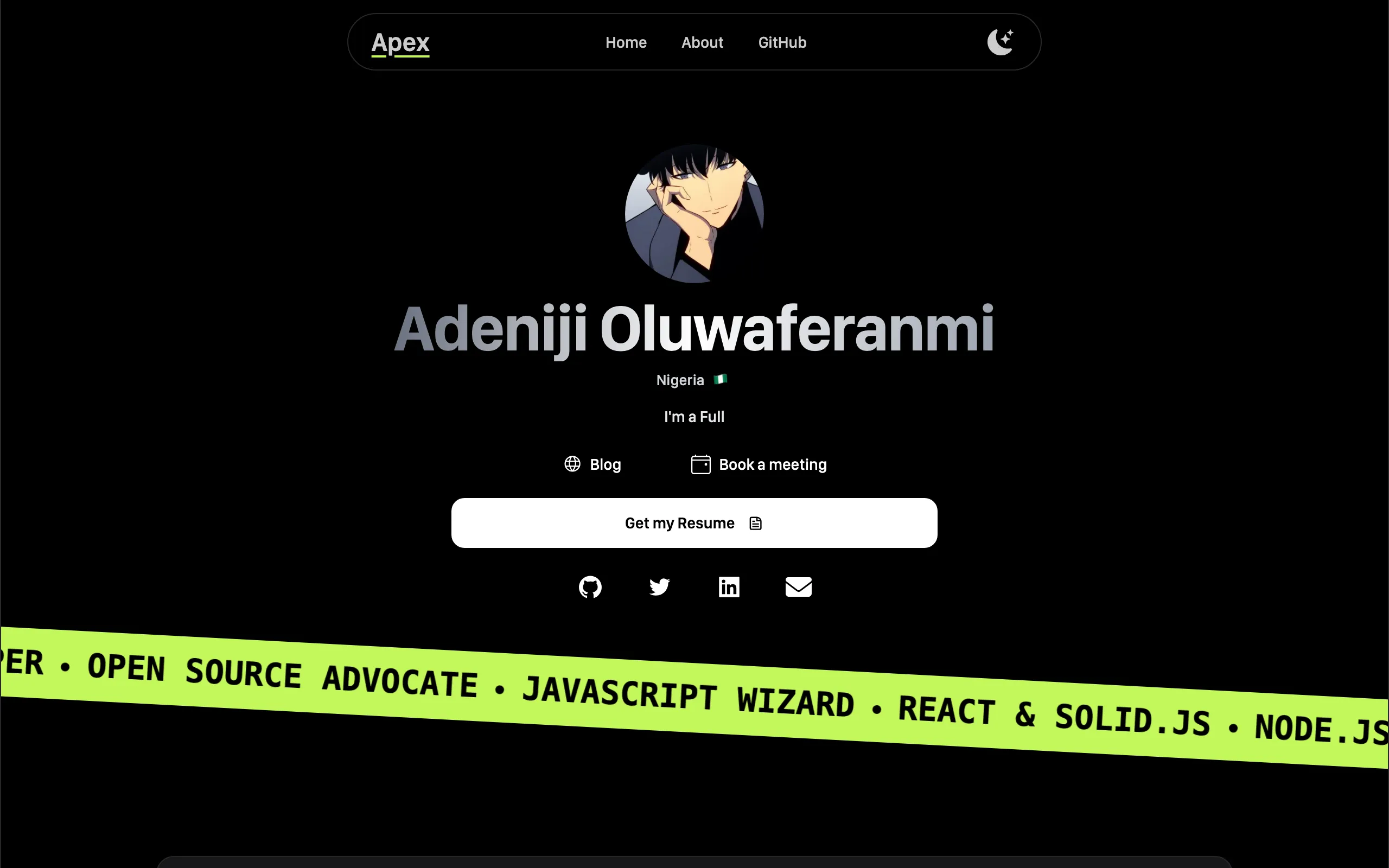Screenshot of Adeniji Oluwaferanmi - Web developer