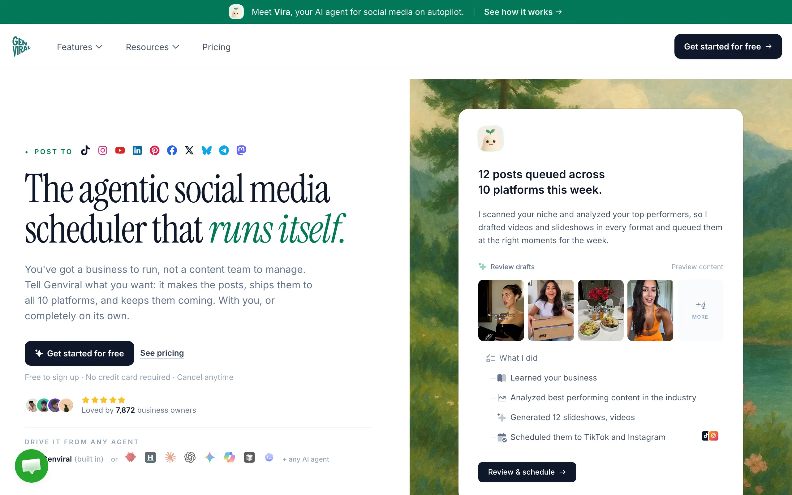 Screenshot of Agentic Social Media Scheduler Tool | Genviral