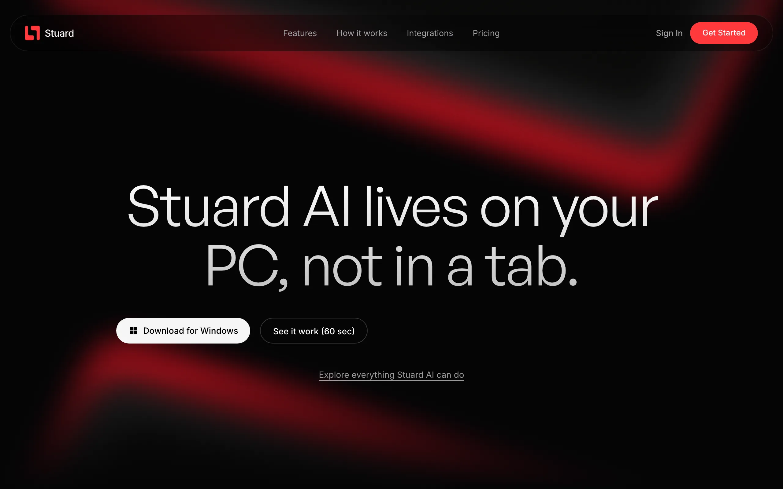 Screenshot of AI Assistant for Windows: Voice, Screen, Memory | Stuard AI