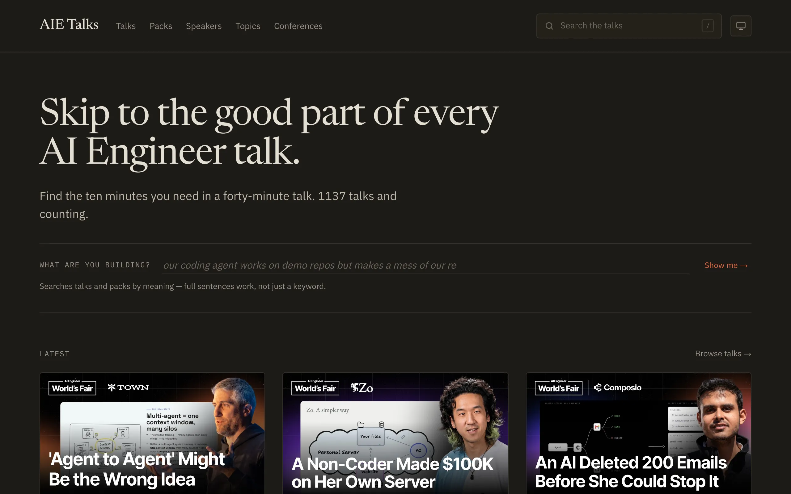 Screenshot of aietalks