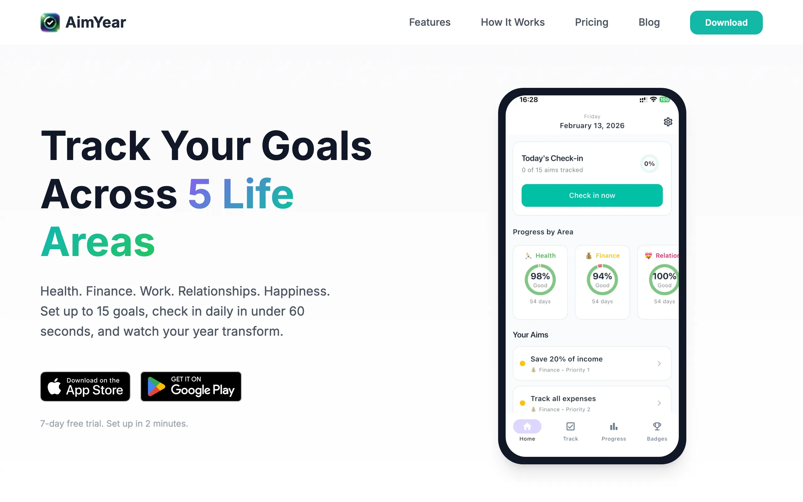 Screenshot of AimYear - Track Your Yearly Goals