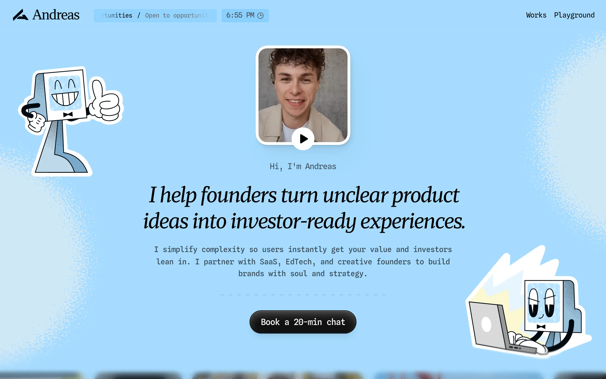 Screenshot of Andreas - Strategic Product Designer for SaaS, Edtech, AI, and early-stage startups