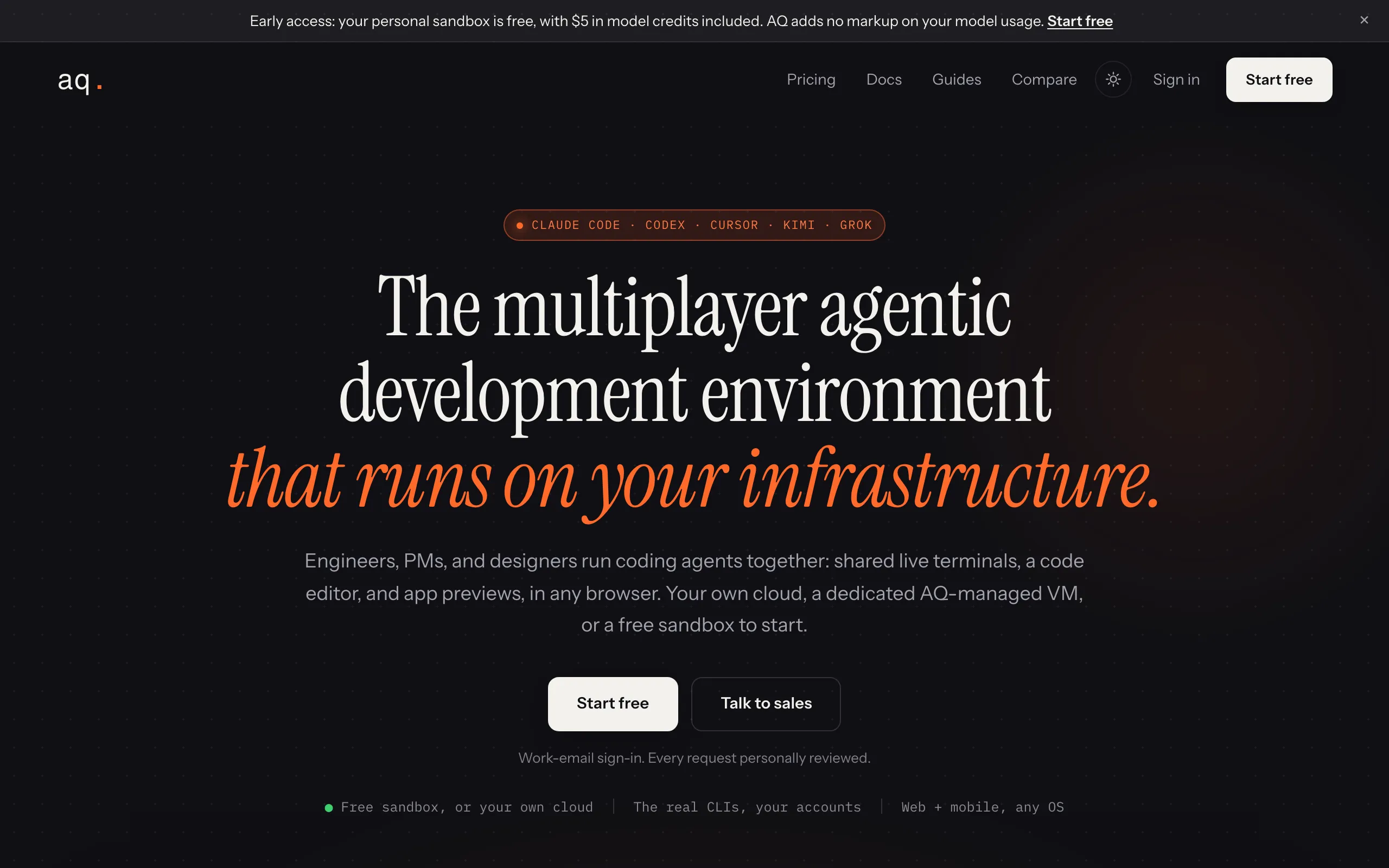 Screenshot of aq