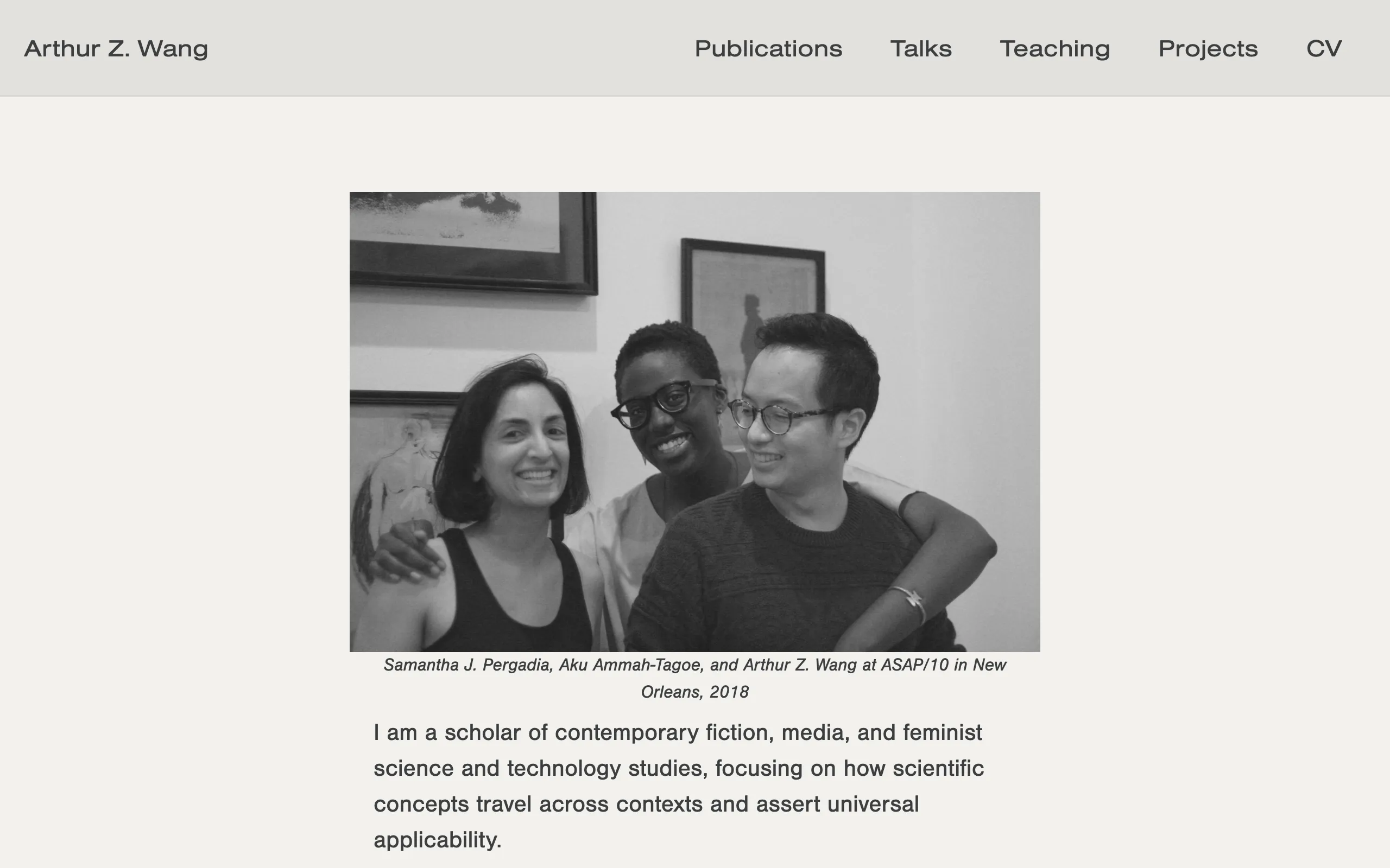 Screenshot of Arthur Z. Wang