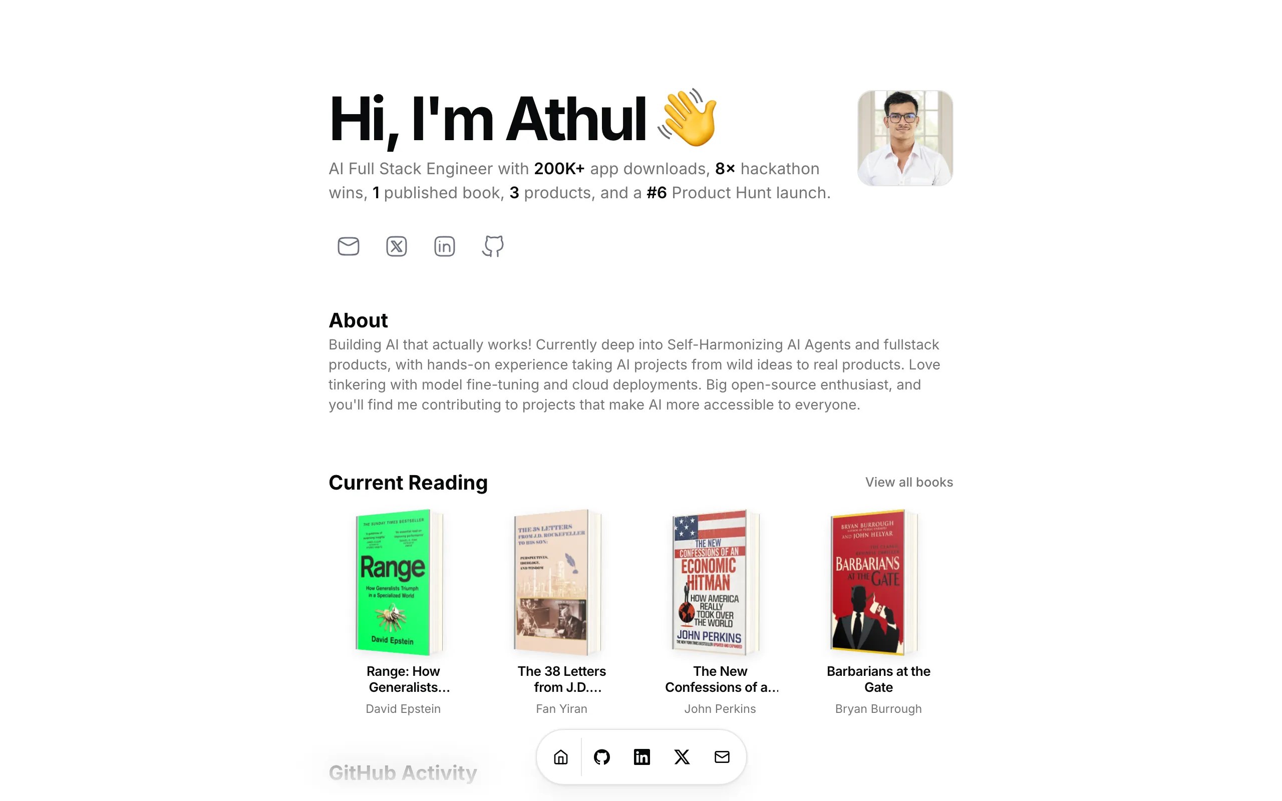 Screenshot of Athul Nambiar
