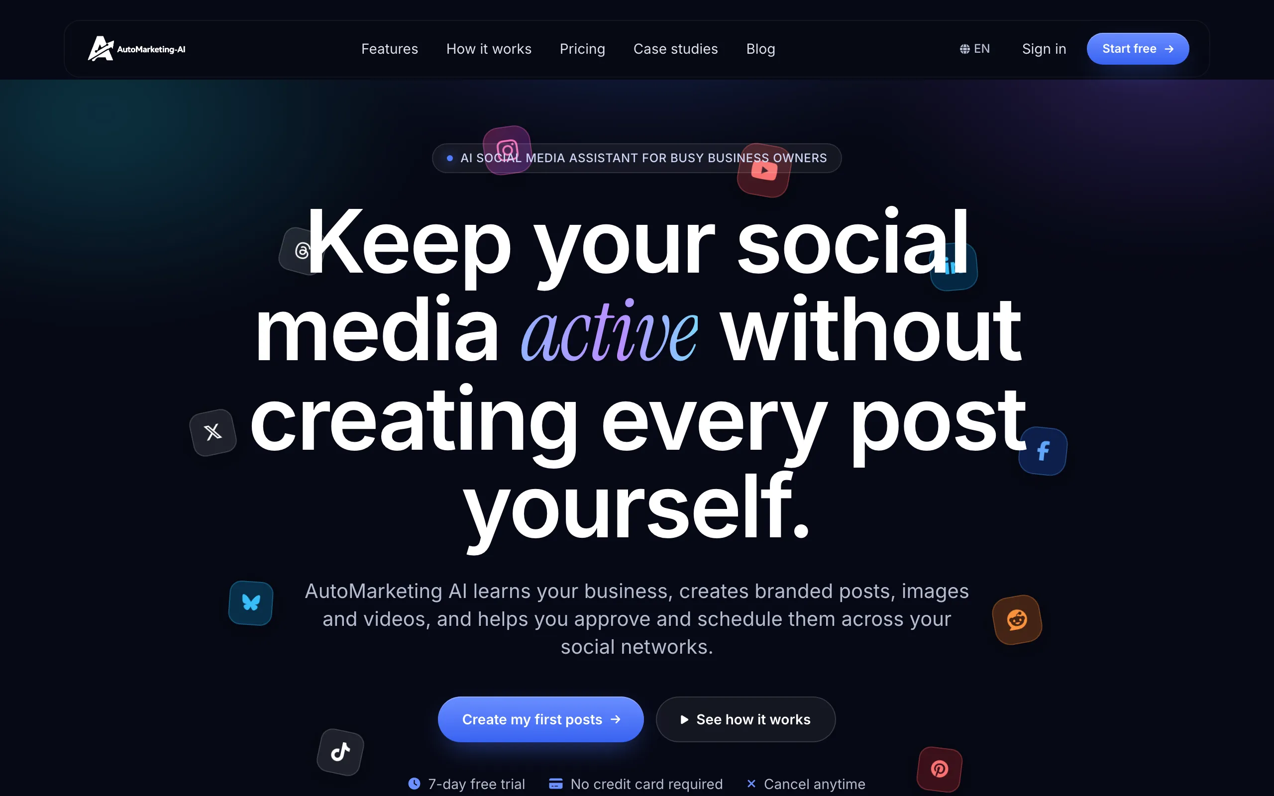 Screenshot of AutoMarketing AI | Create and Schedule Social Media Content