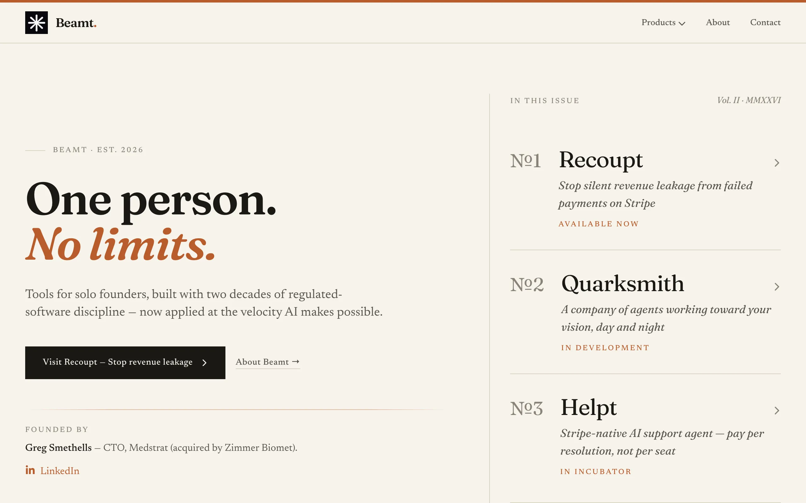 Screenshot of Beamt — One person. No limits.