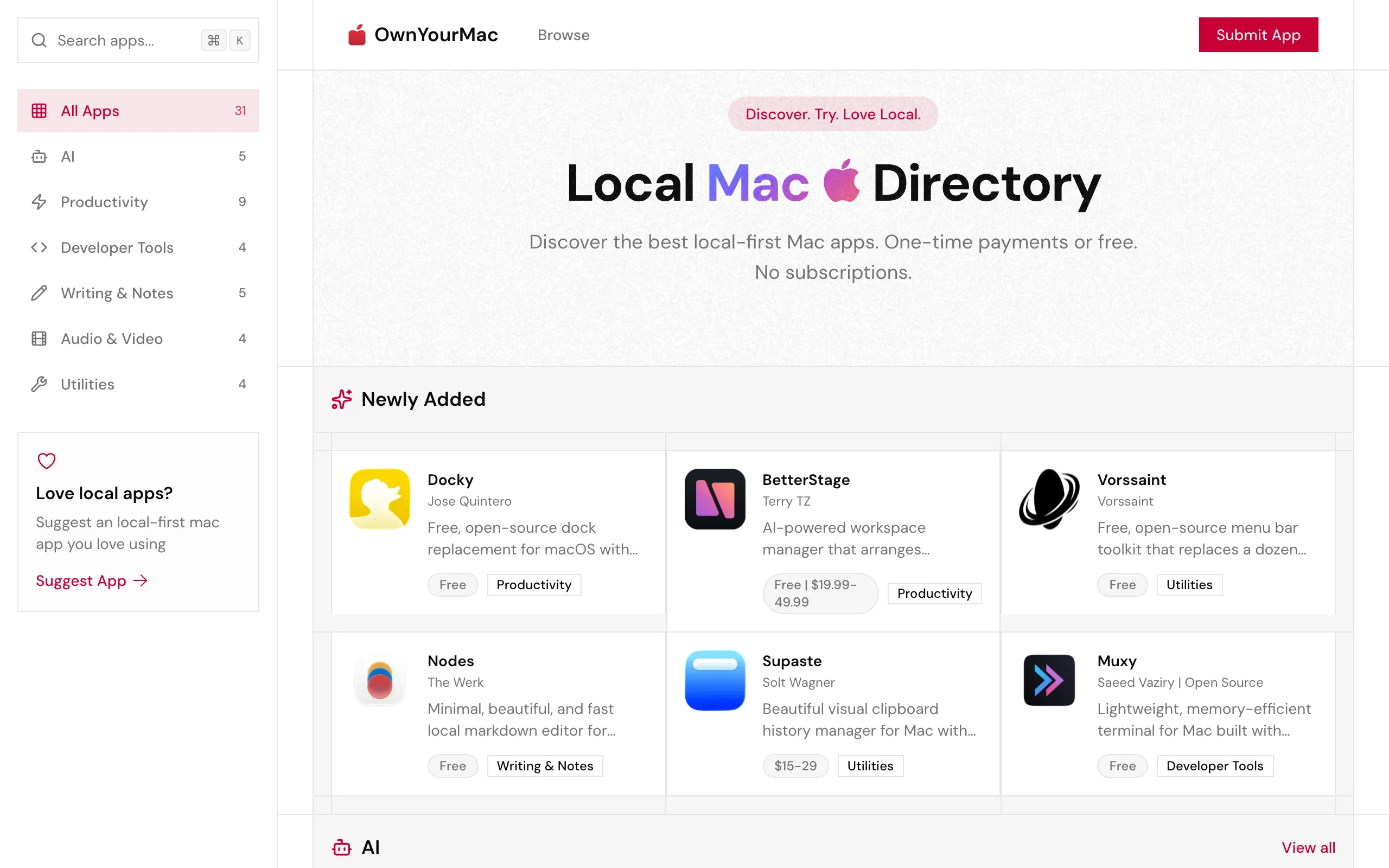 Screenshot of Best Local-First Mac Apps — Own Your Software | OwnYourMac