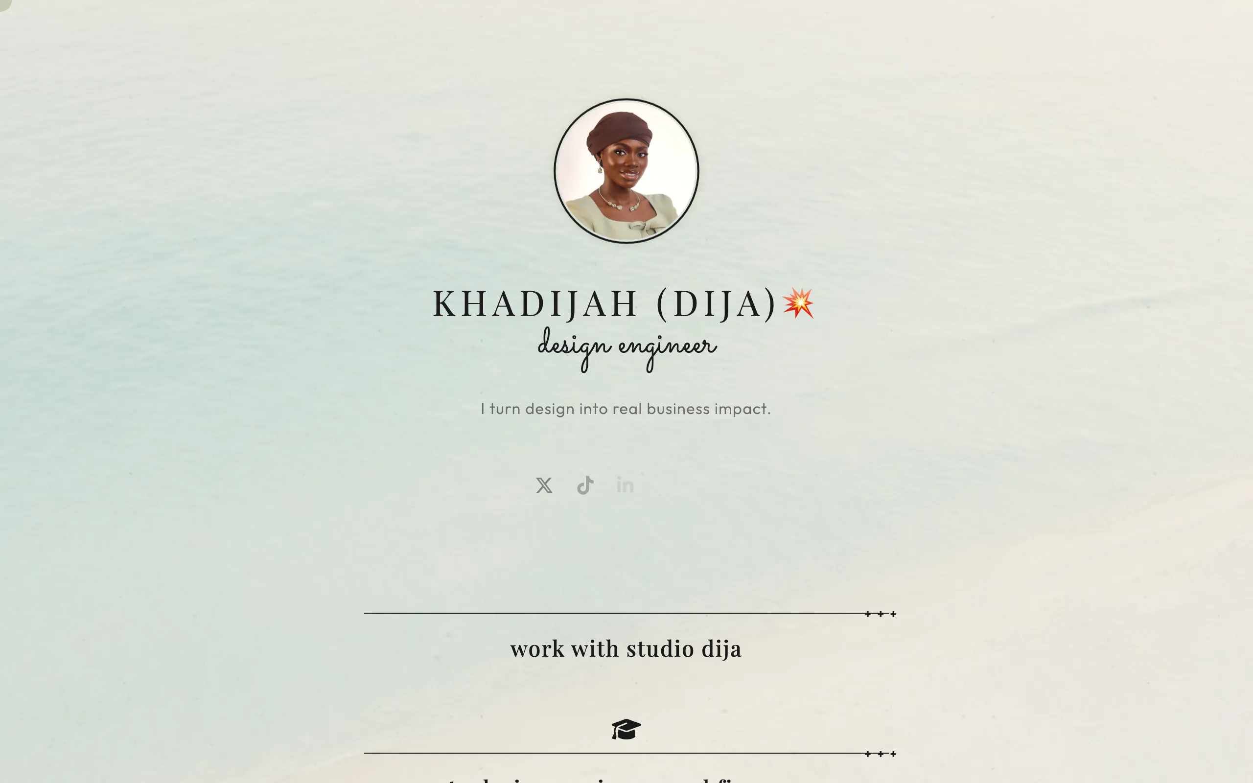 Screenshot of Bio | Khadijah Arowowsegbe