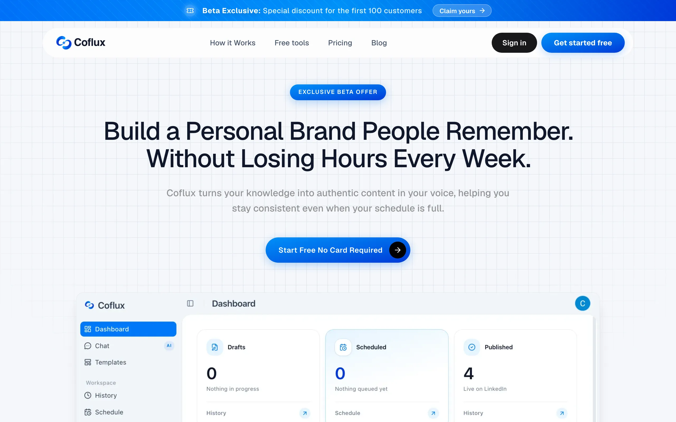 Screenshot of Build a Personal Brand People Remember | Coflux