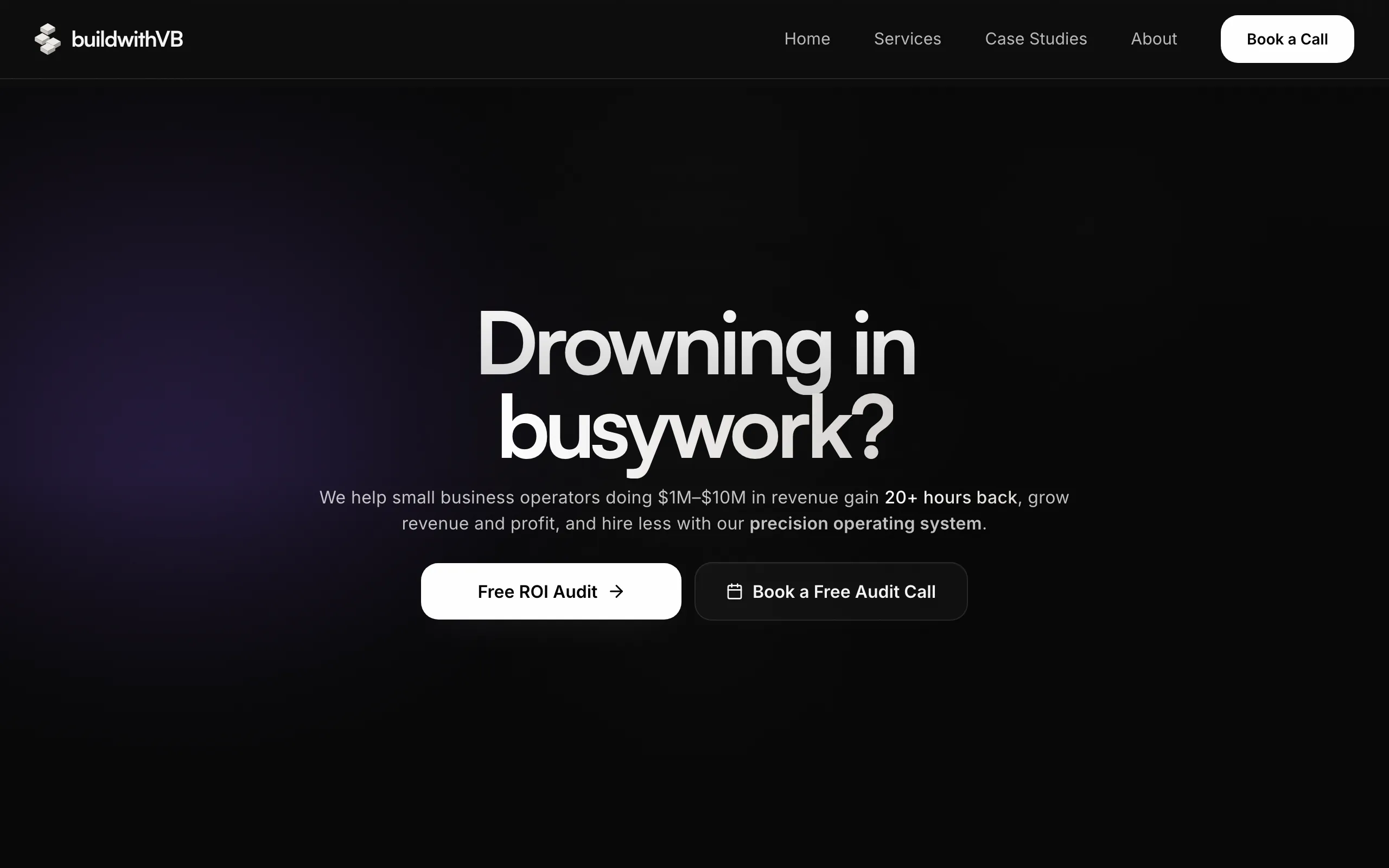 Screenshot of buildwithVB | Operations Studio for Owners