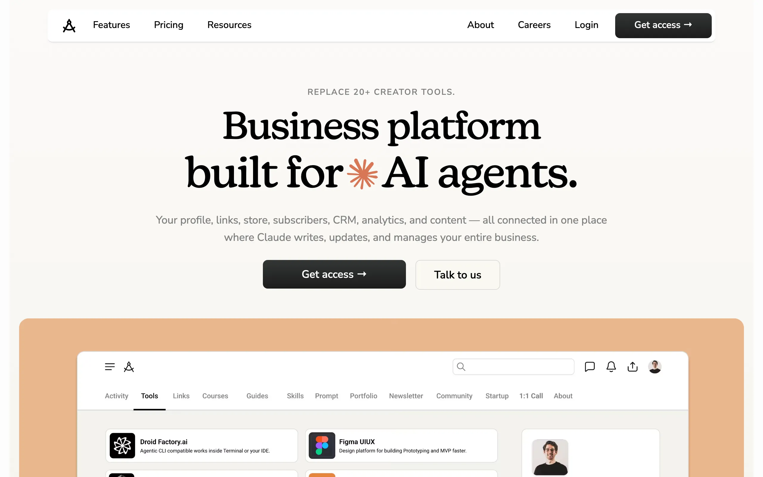 Screenshot of BusinessKit — The Business Platform Built for AI Agents