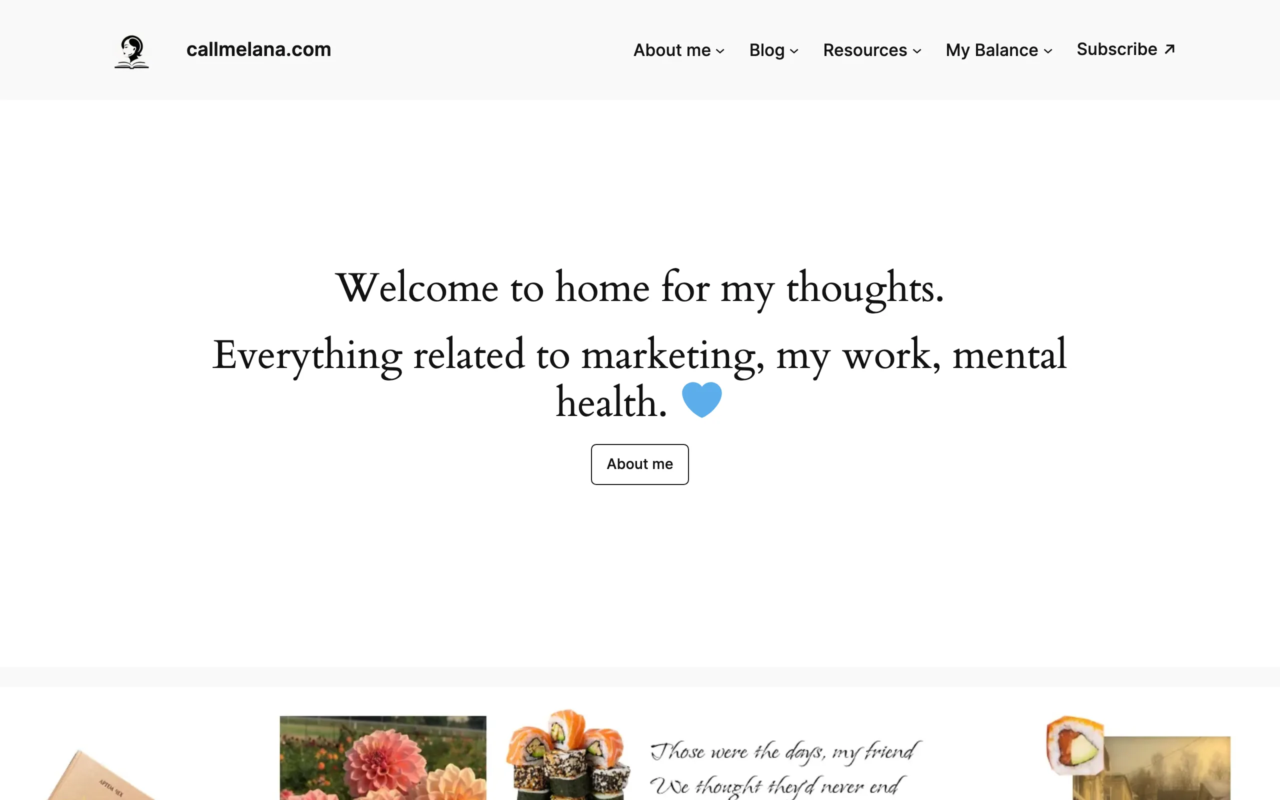 Screenshot of Callmelana.com &ndash; Home For My Thoughts
