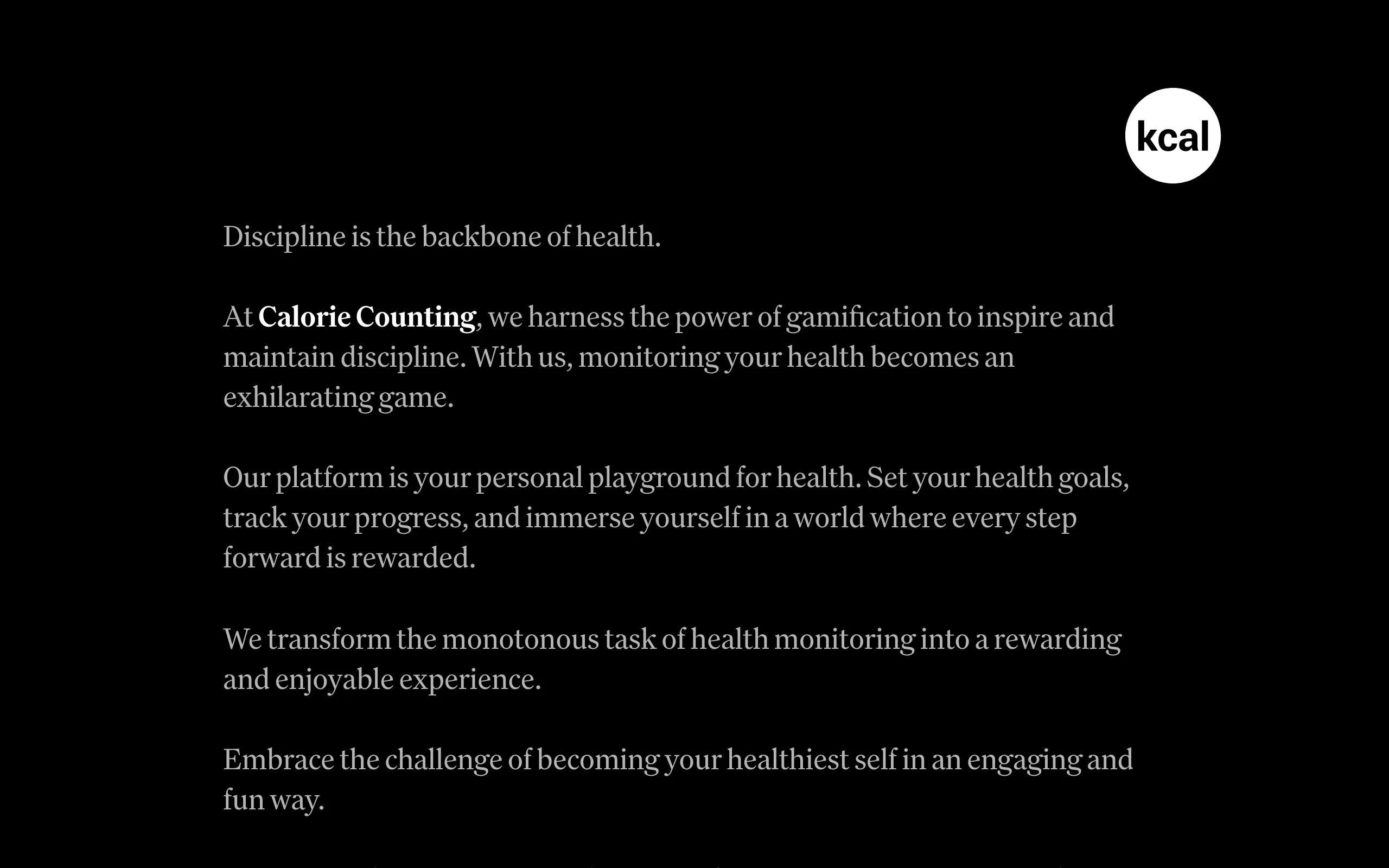 Screenshot of Calorie Counting &mdash; Gamify Your Health