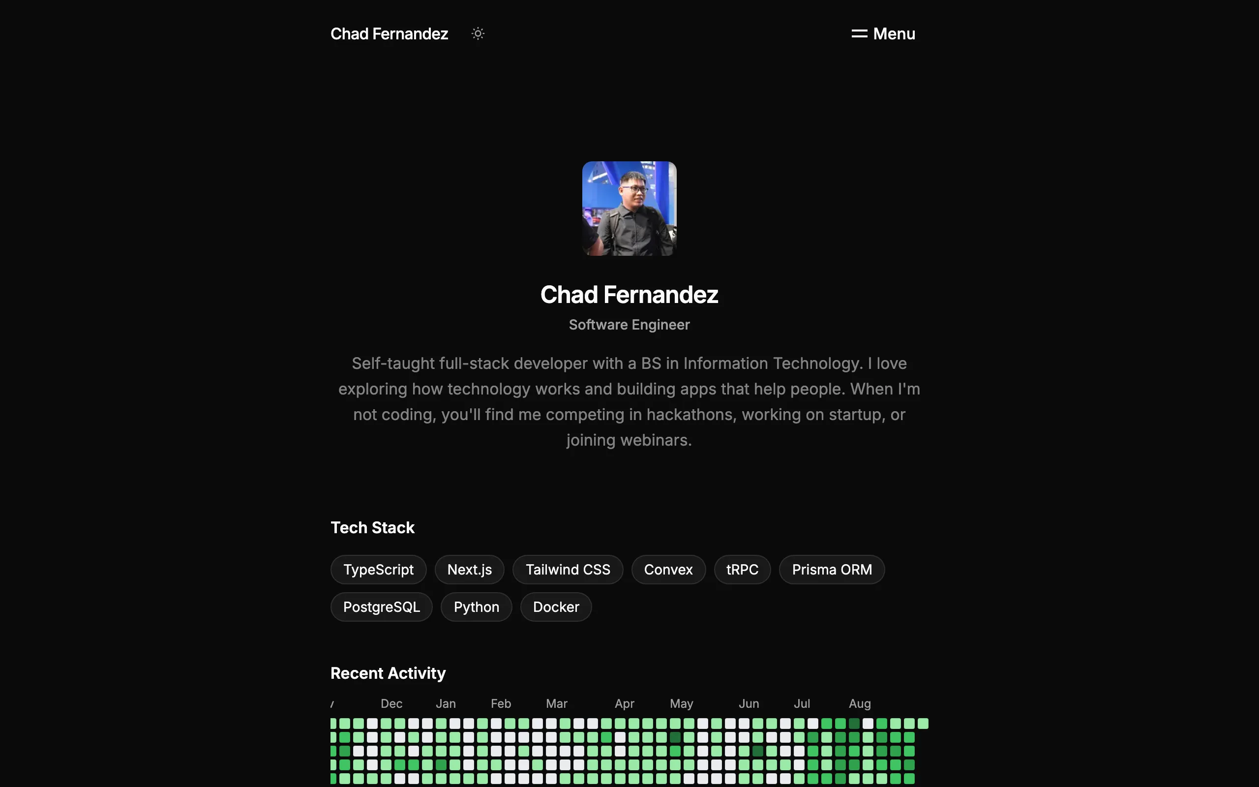 Screenshot of Chad Fernandez