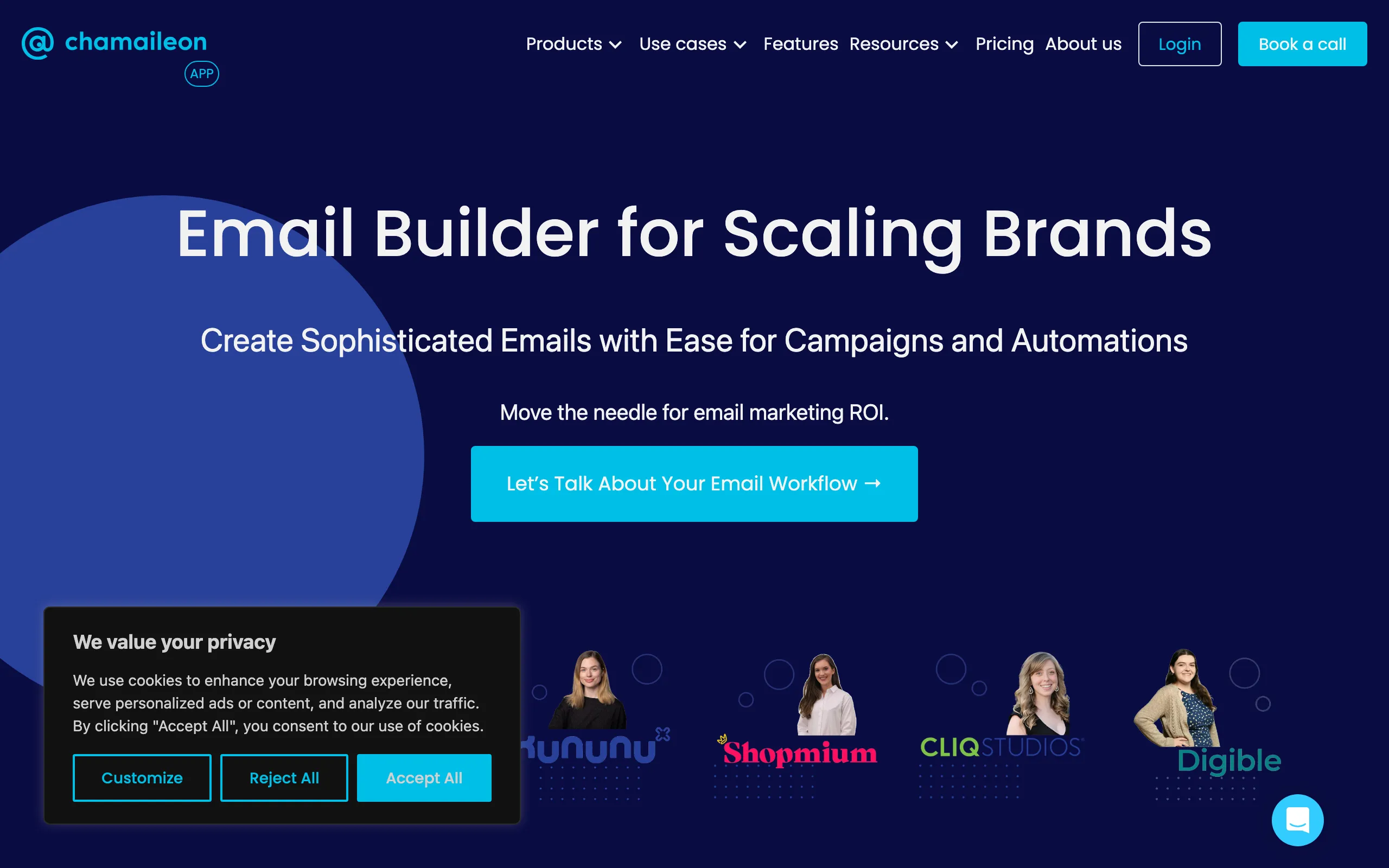 Screenshot of Chamaileon: Create Beautiful & Efficient Emails for High-performance Marketing