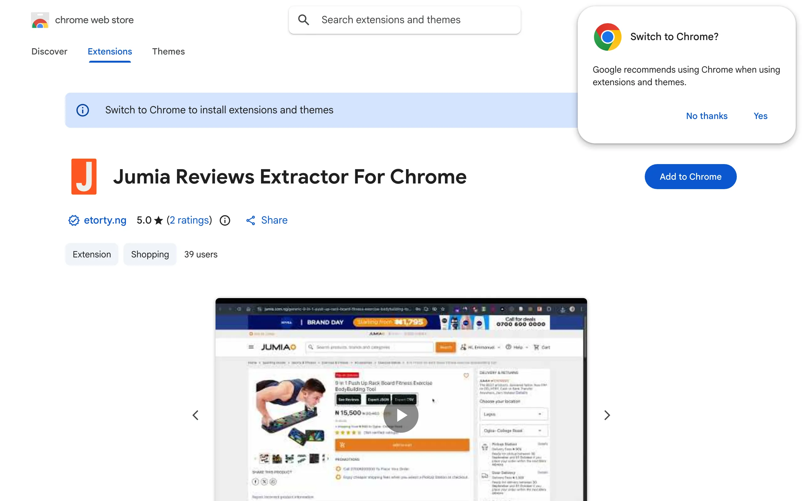 Screenshot of chromewebstore.google.com