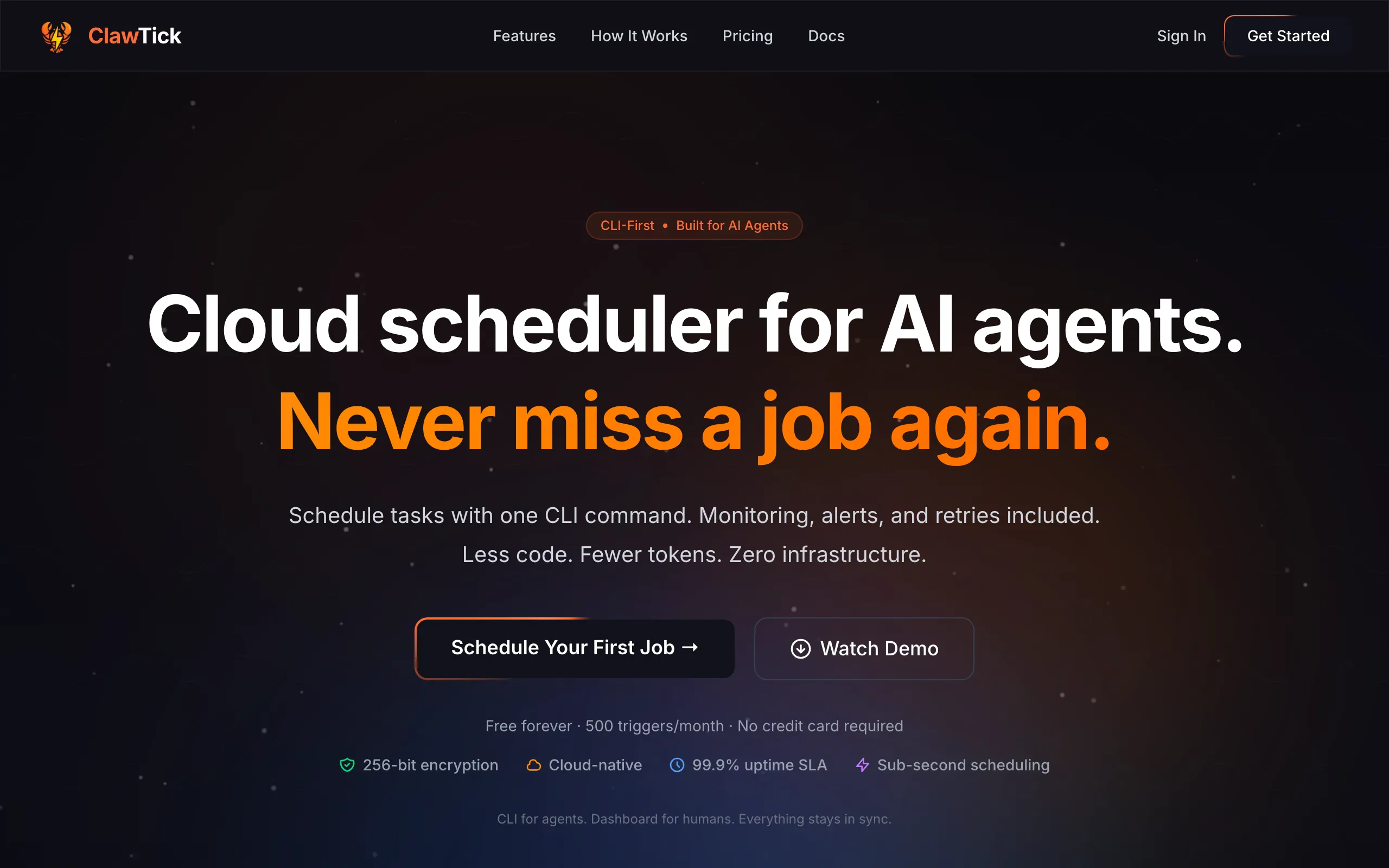 Screenshot of ClawTick — AI Agent Automation Platform | Schedule LangChain, CrewAI &amp; Agent Tasks