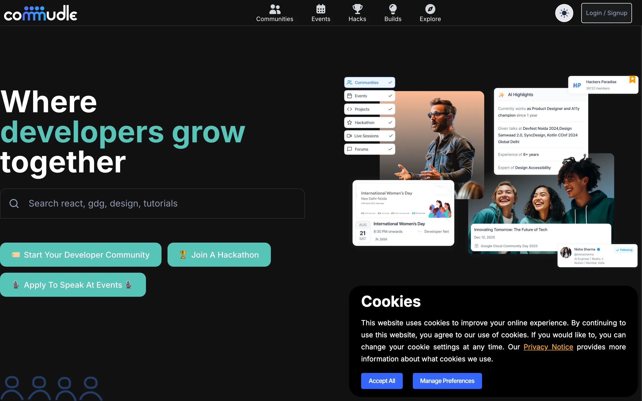 Screenshot of Commudle - Connect & Learn With Software Developers