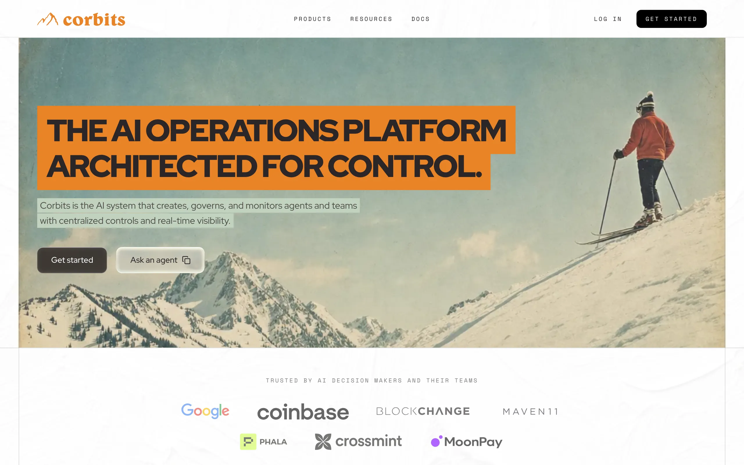 Screenshot of Corbits — Agent operations and governance for modern teams