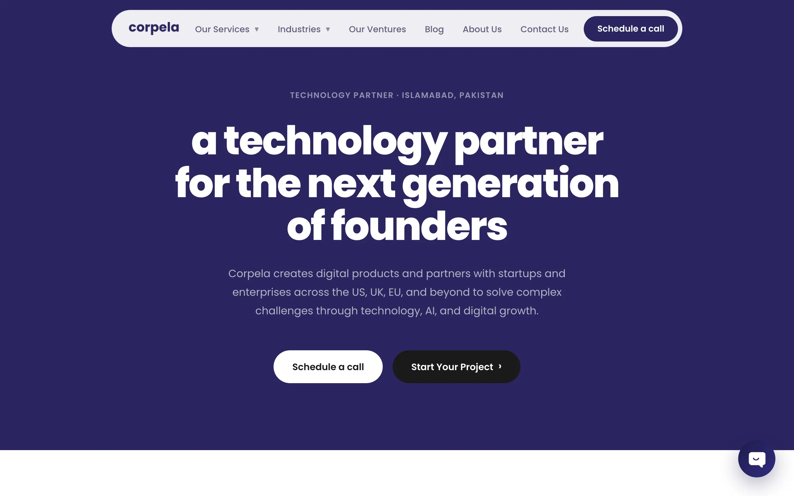 Screenshot of Corpela — AI Development & Software Outsourcing Partner