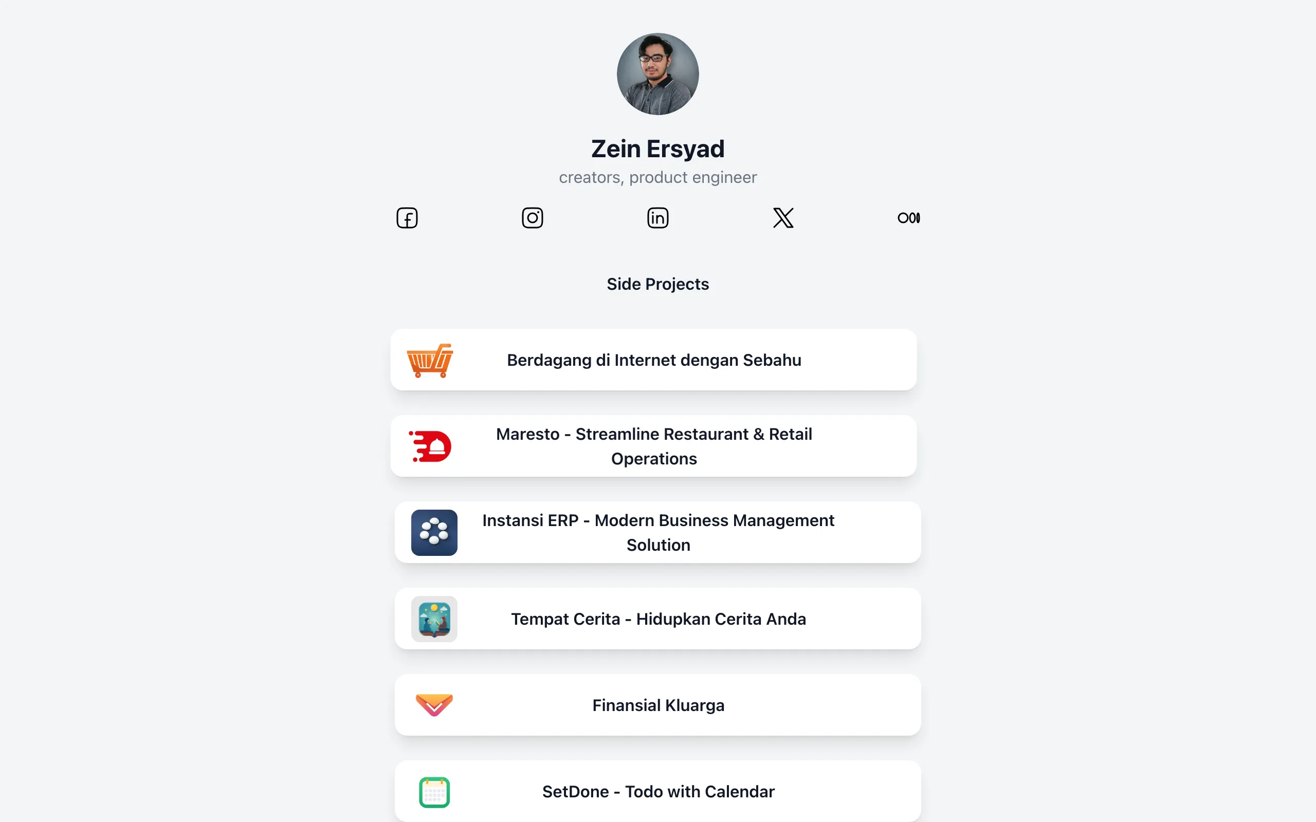 Screenshot of creators, product engineer