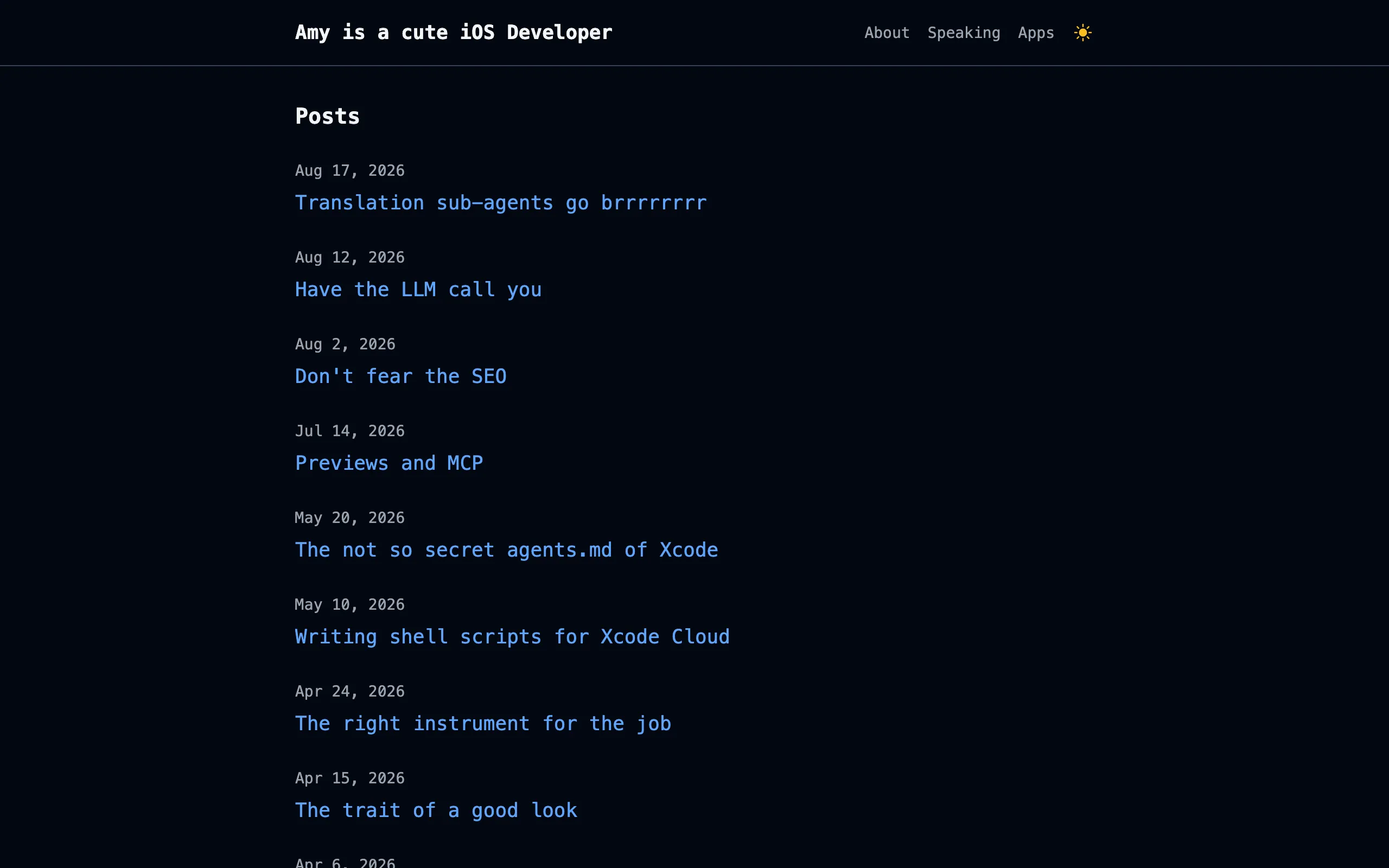 Screenshot of cuteios
