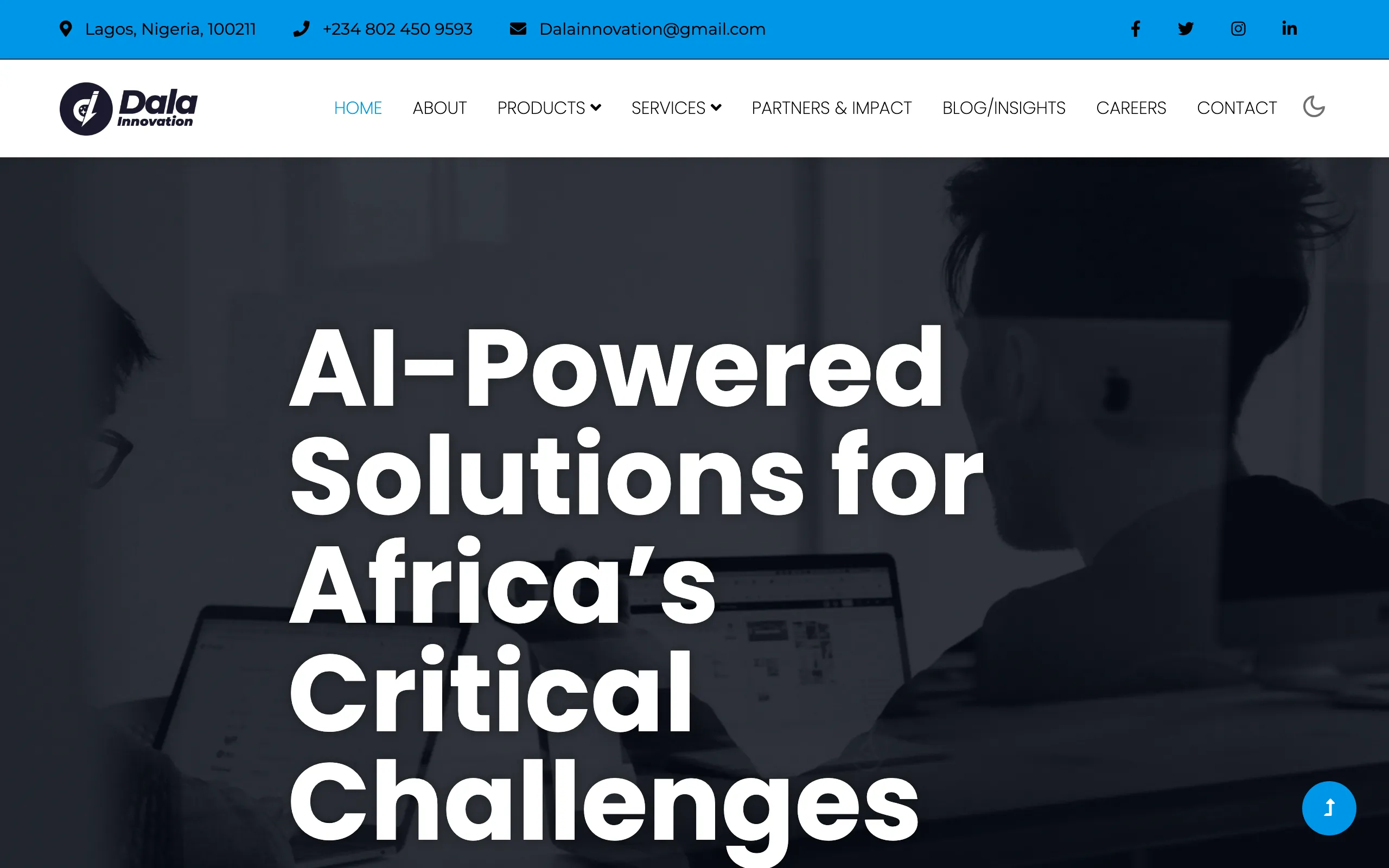 Screenshot of DALA Innovation : Home