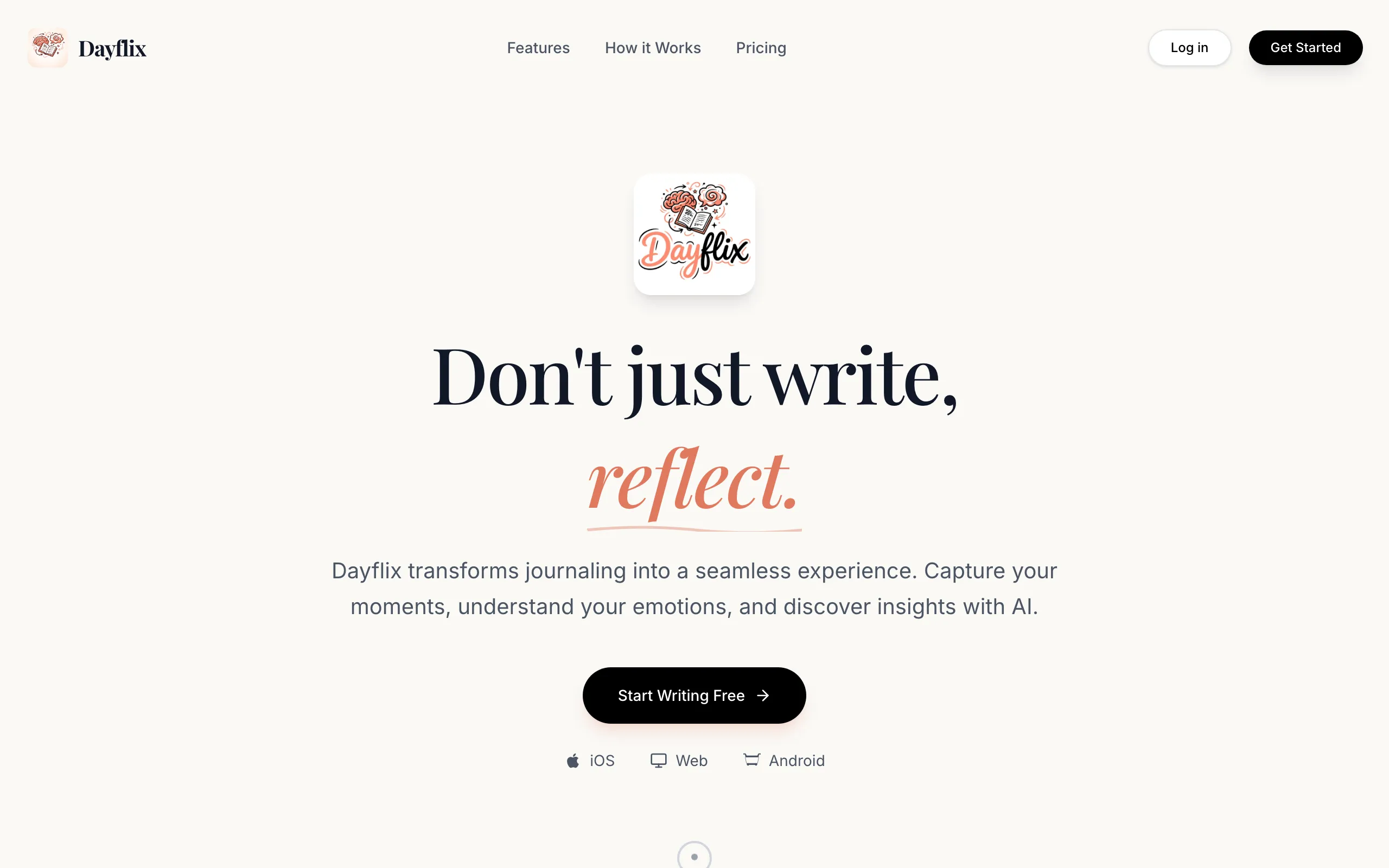 Screenshot of Dayflix - Your Intelligent Journaling Companion