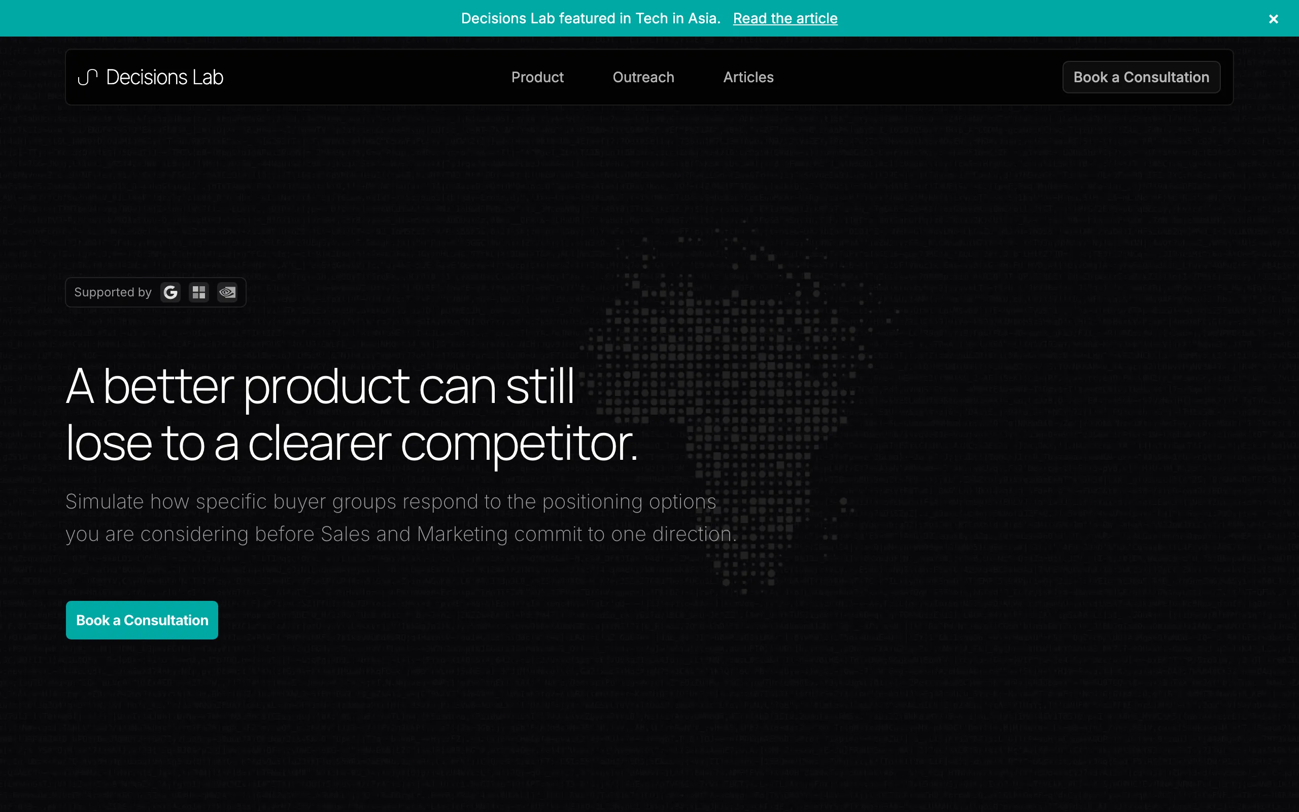 Screenshot of Decisions Lab | Simulated Buyer Research for B2B Messaging