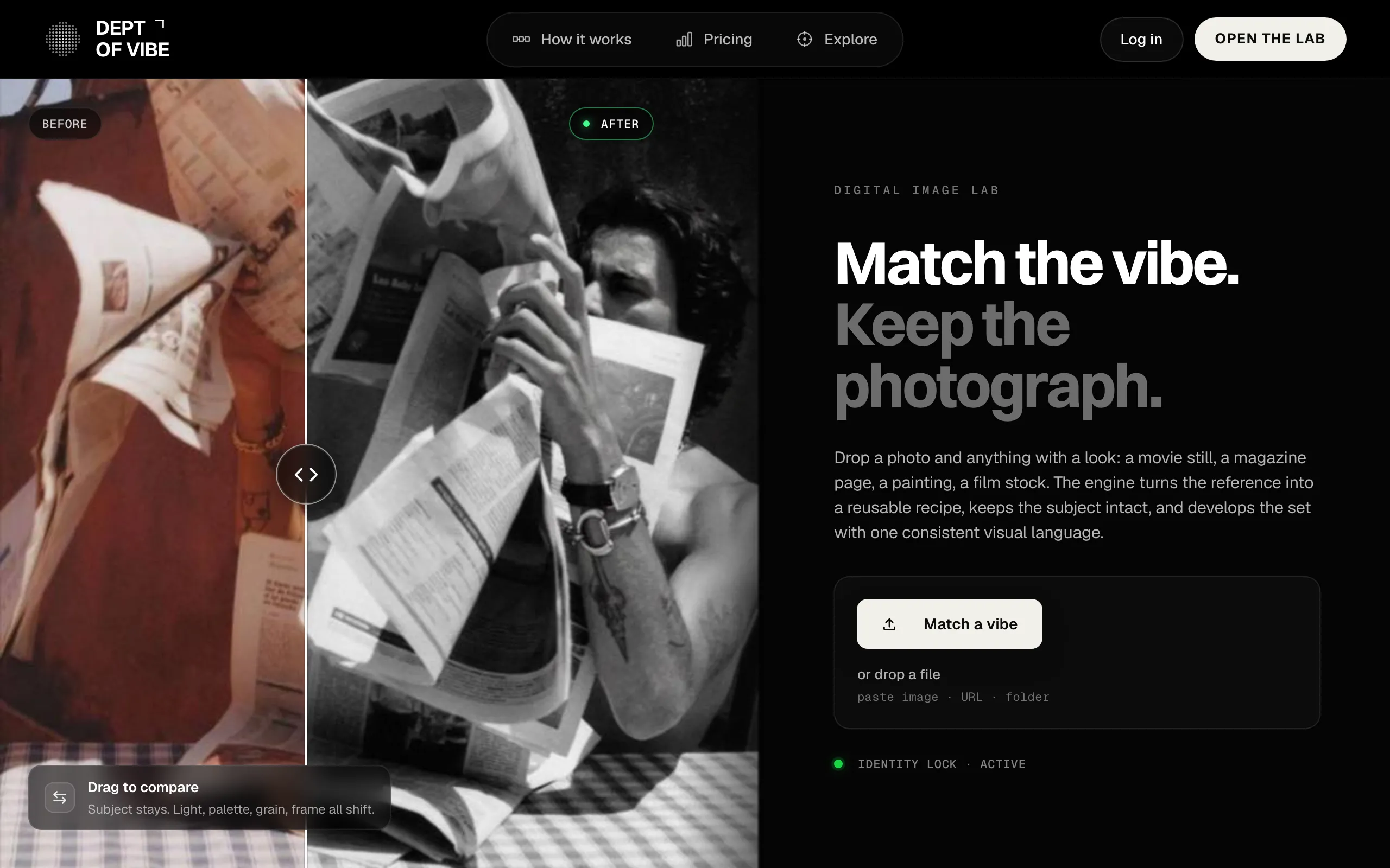 Screenshot of Department of Vibe | Look Matching