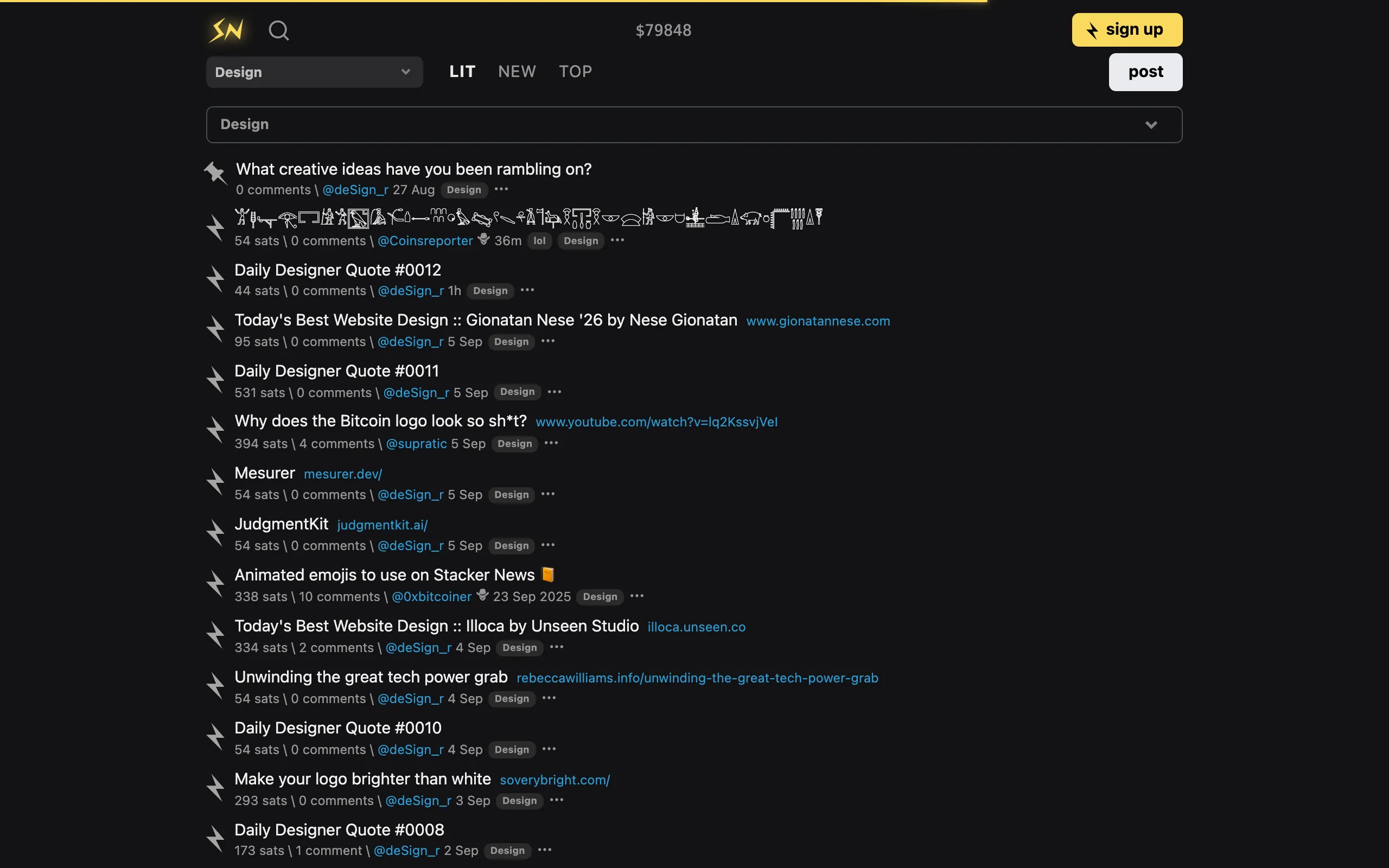 Screenshot of ~Design \ stacker news