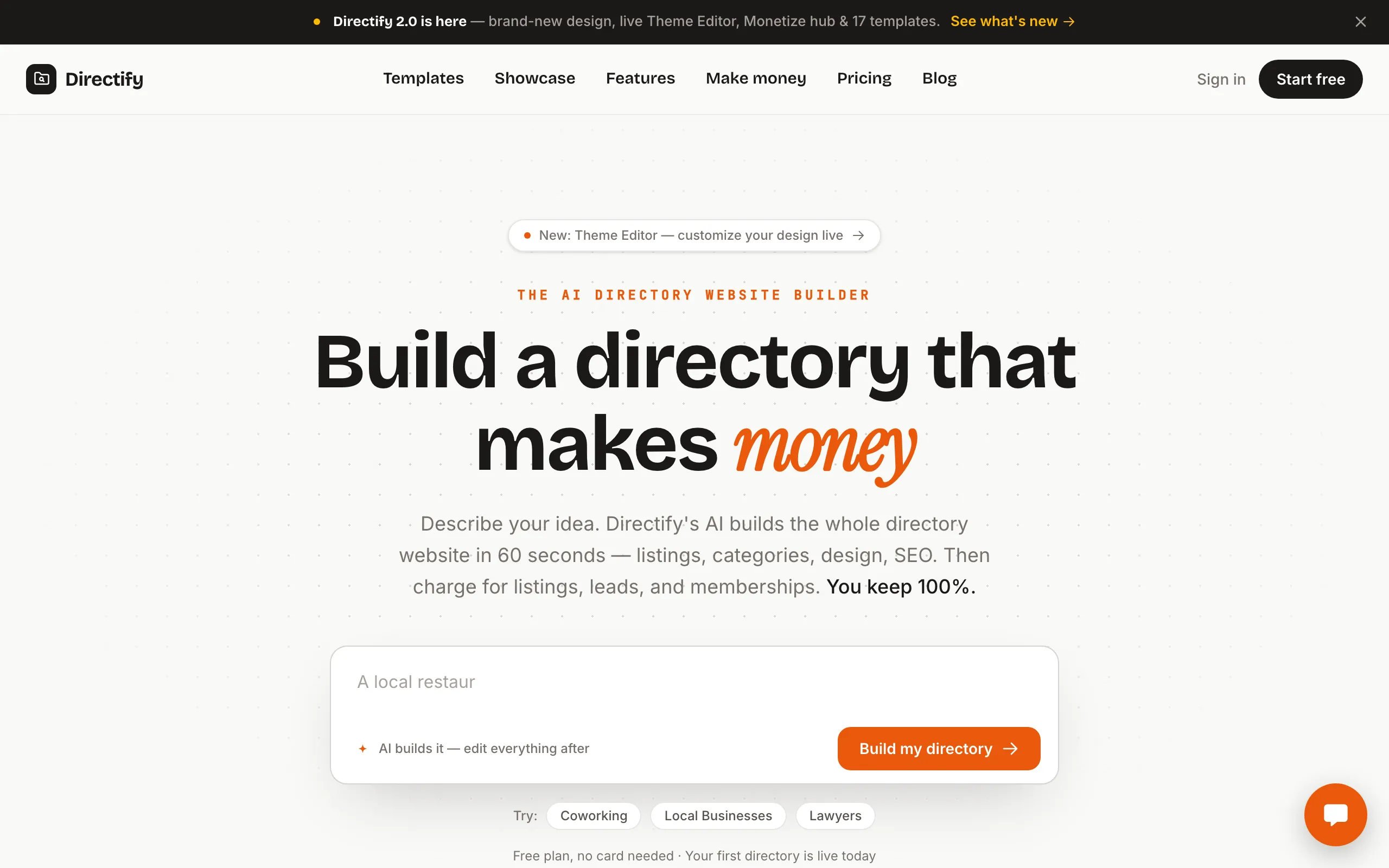 Screenshot of Directify - AI-Powered Directory Website Builder