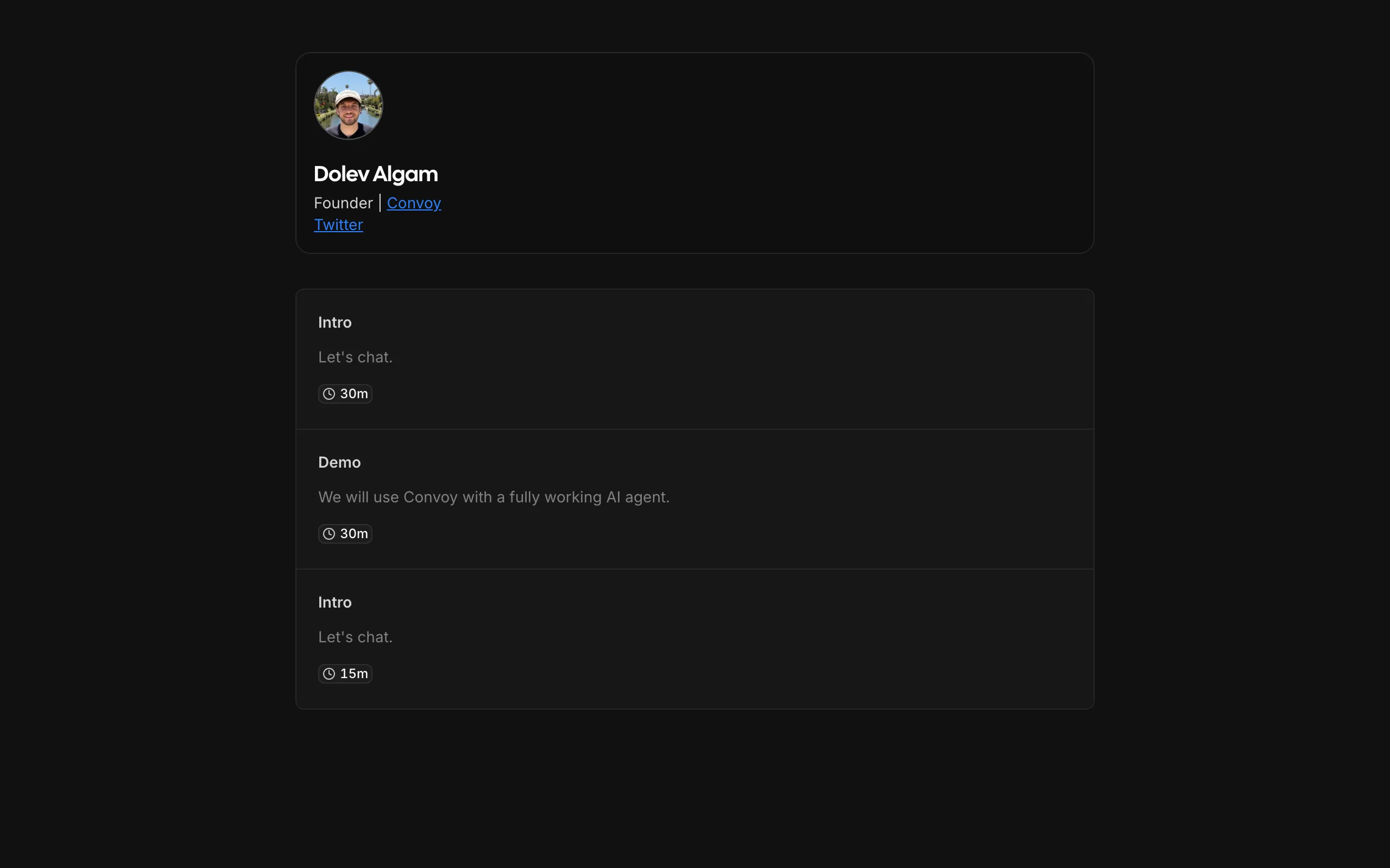 Screenshot of Dolev Algam | Cal.com