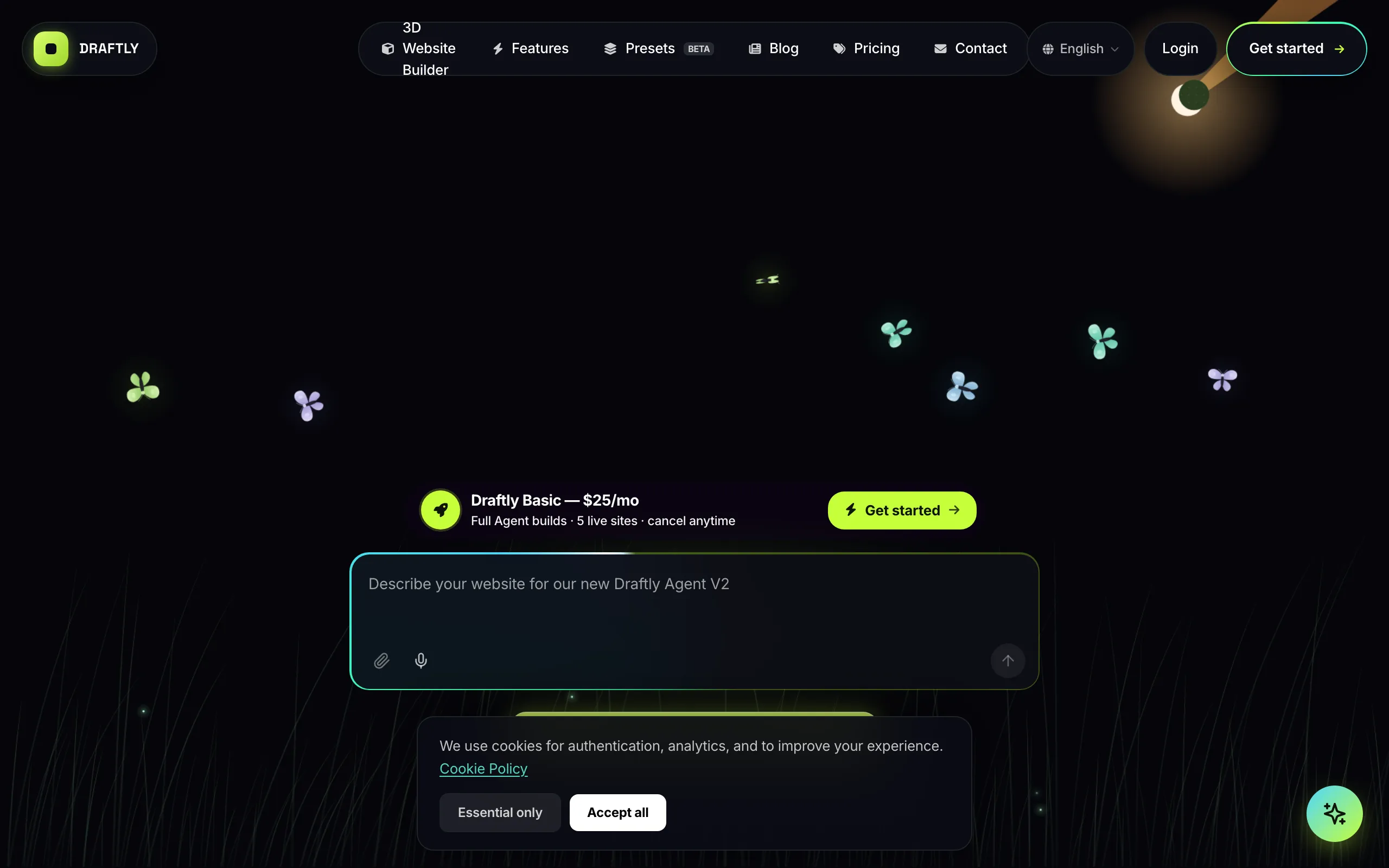 Screenshot of Draftly 3D Website Builder | No-Code Immersive Website Creation