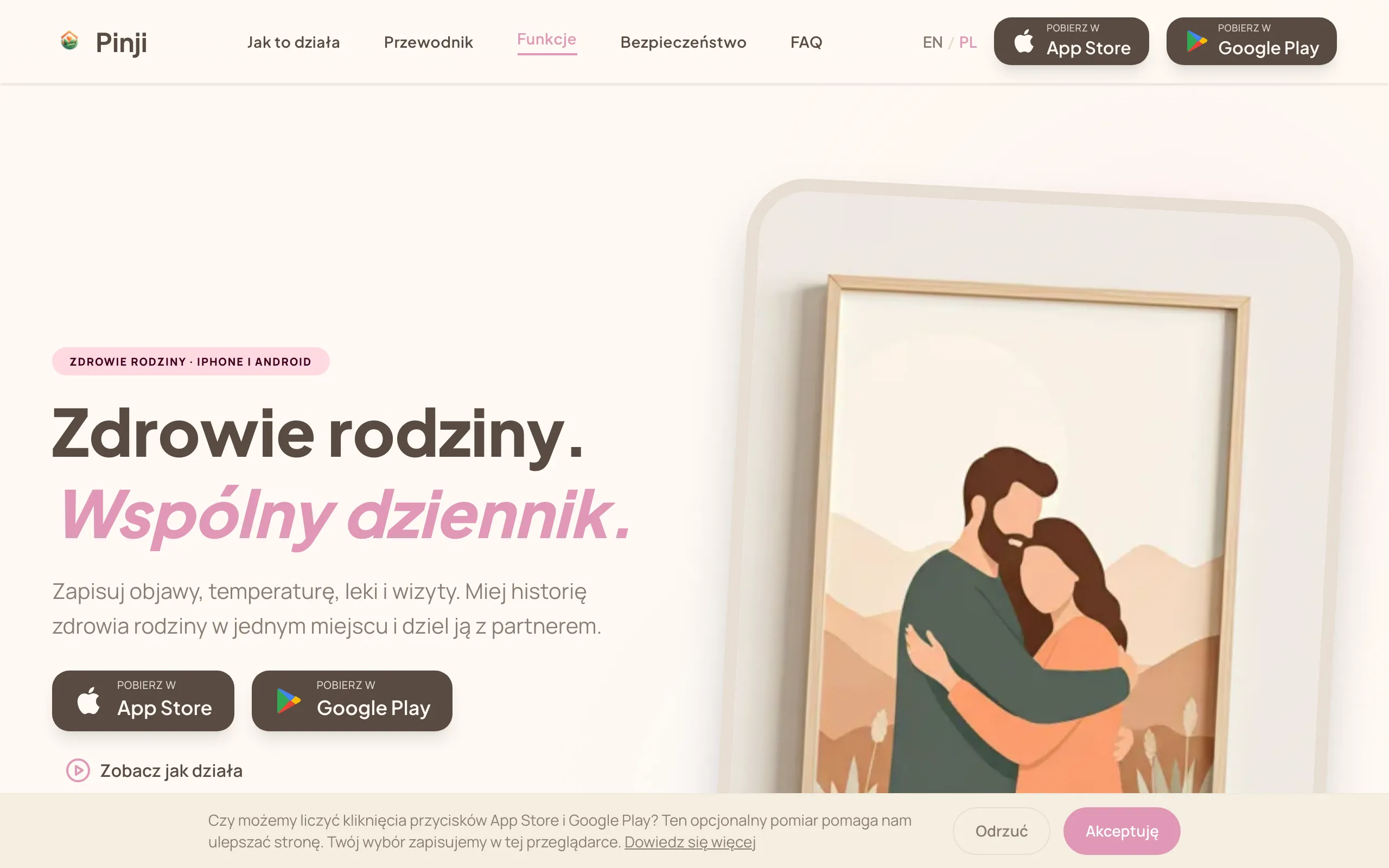 Screenshot of Dziennik zdrowia rodziny: objawy i leki | Pinji