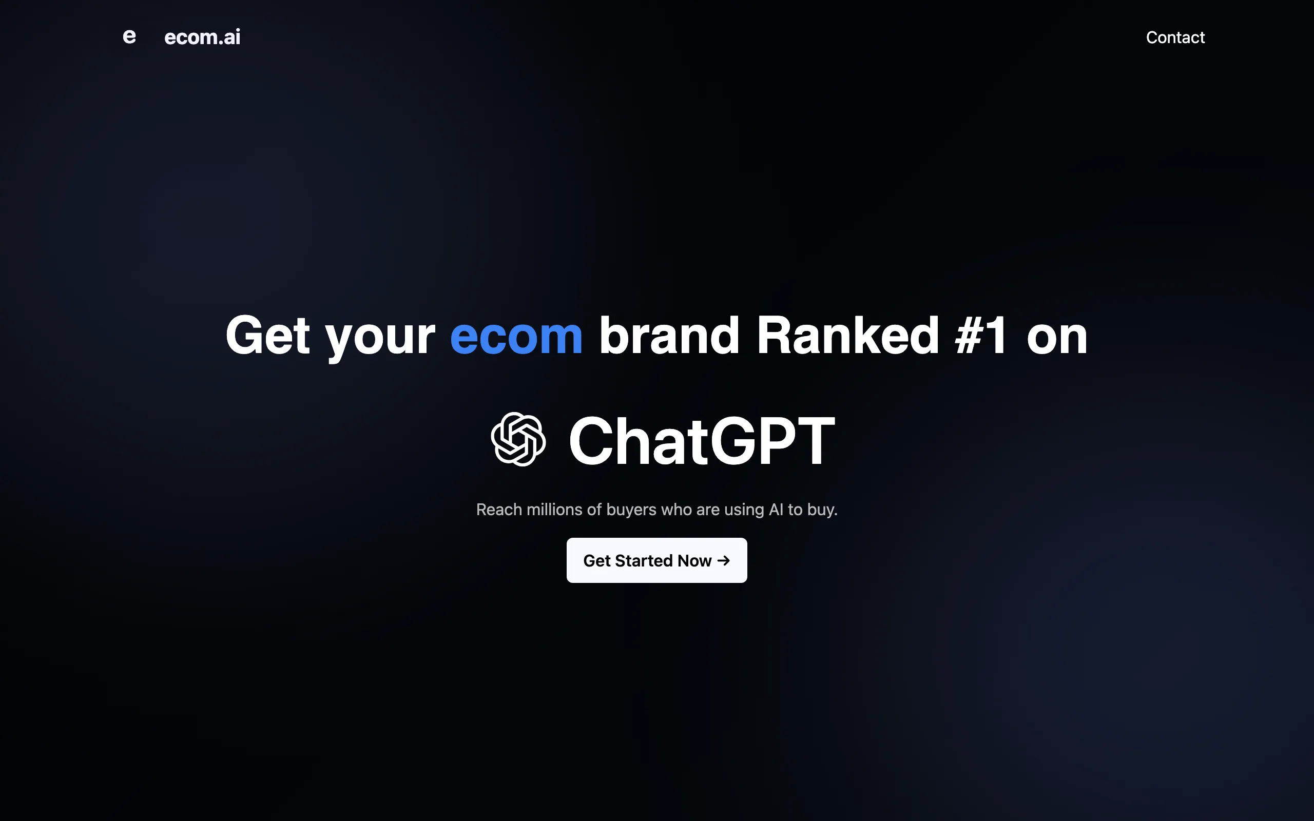 Screenshot of Ecom.ai – Rank Your Brand in ChatGPT &amp; AI Search