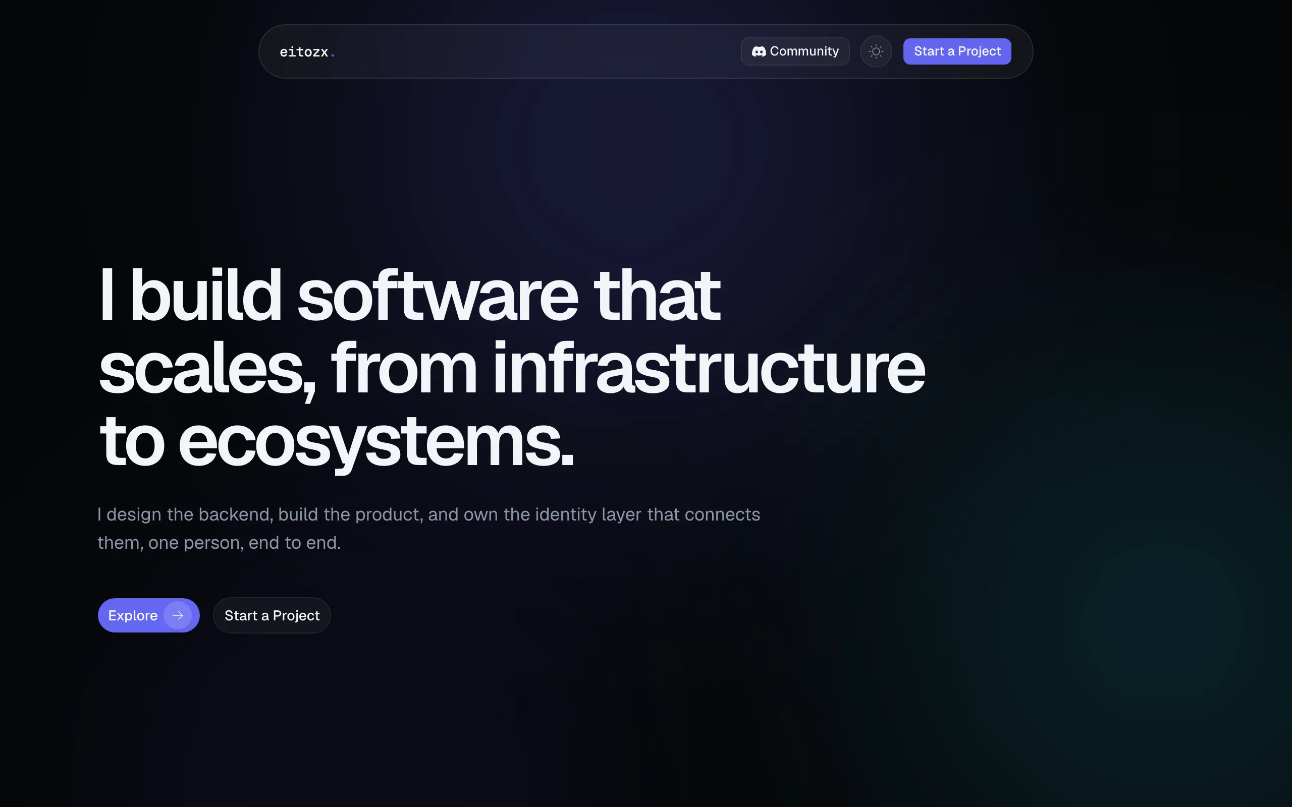 Screenshot of Eito (/eitozx) | Full stack engineer &amp; independent product builder
