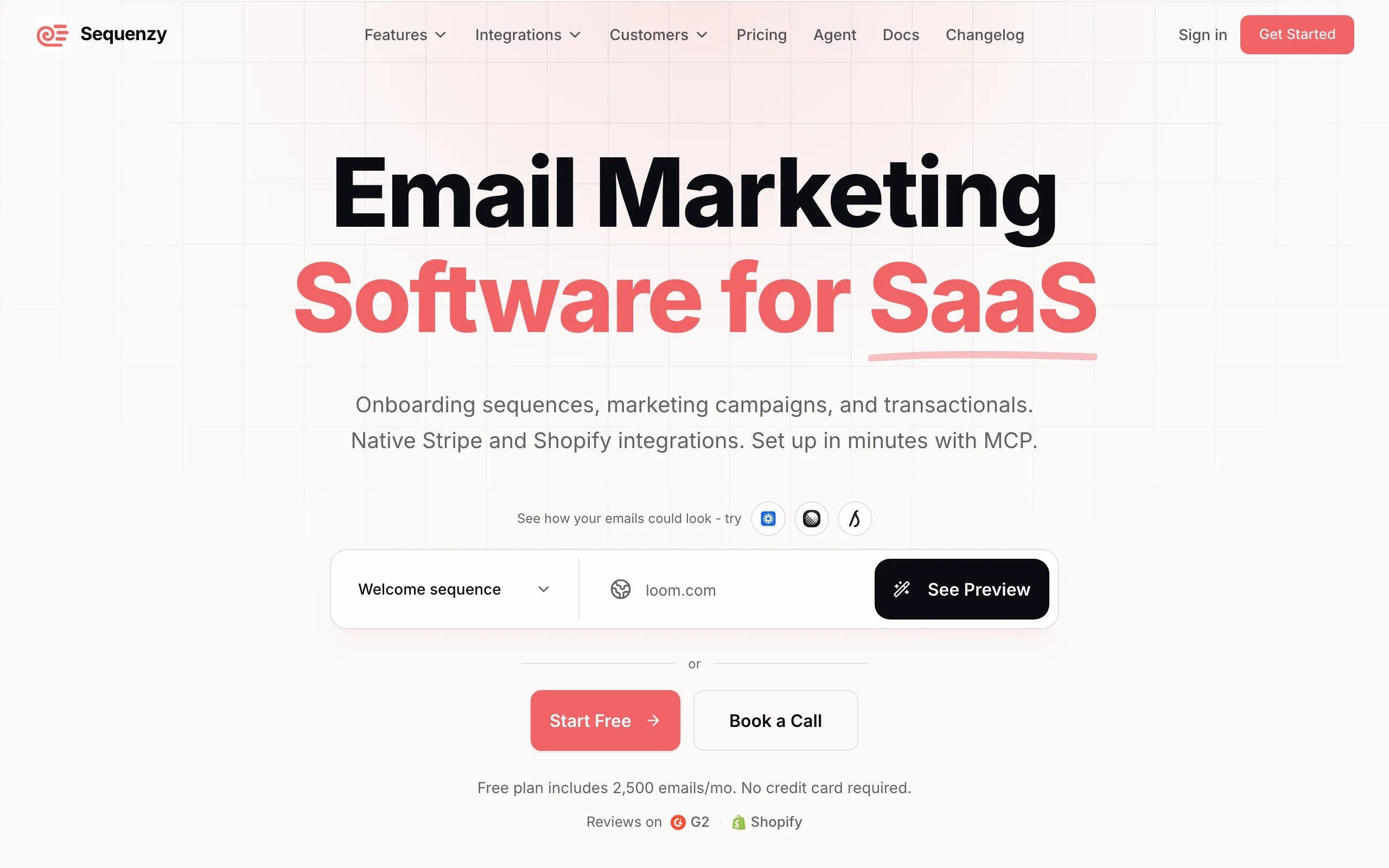 Screenshot of Email Marketing Software for SaaS &amp; Ecommerce | Sequenzy