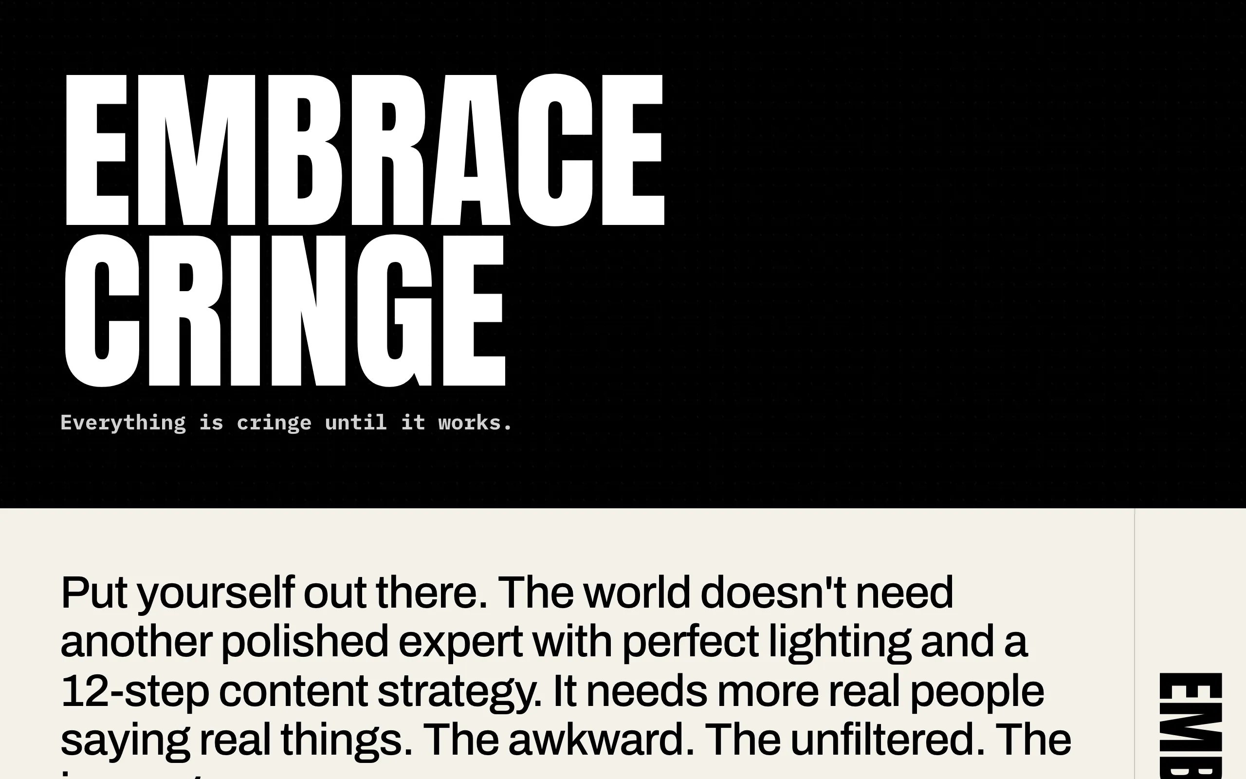 Screenshot of Embrace Cringe
