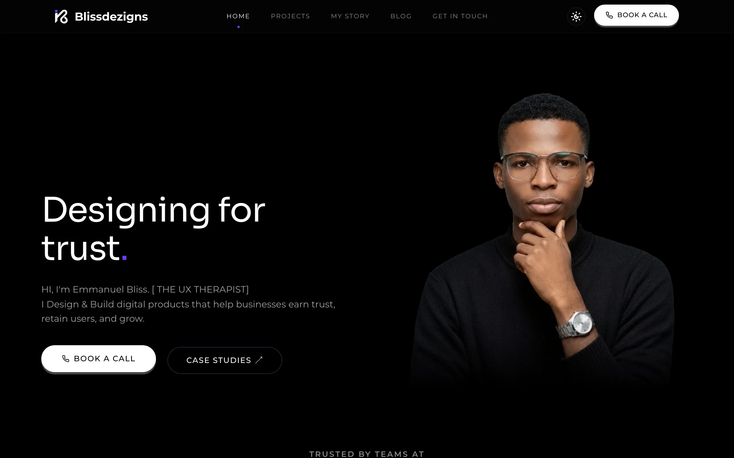 Screenshot of Emmanuel Bliss - Product Designer | UI/UX & Digital Products