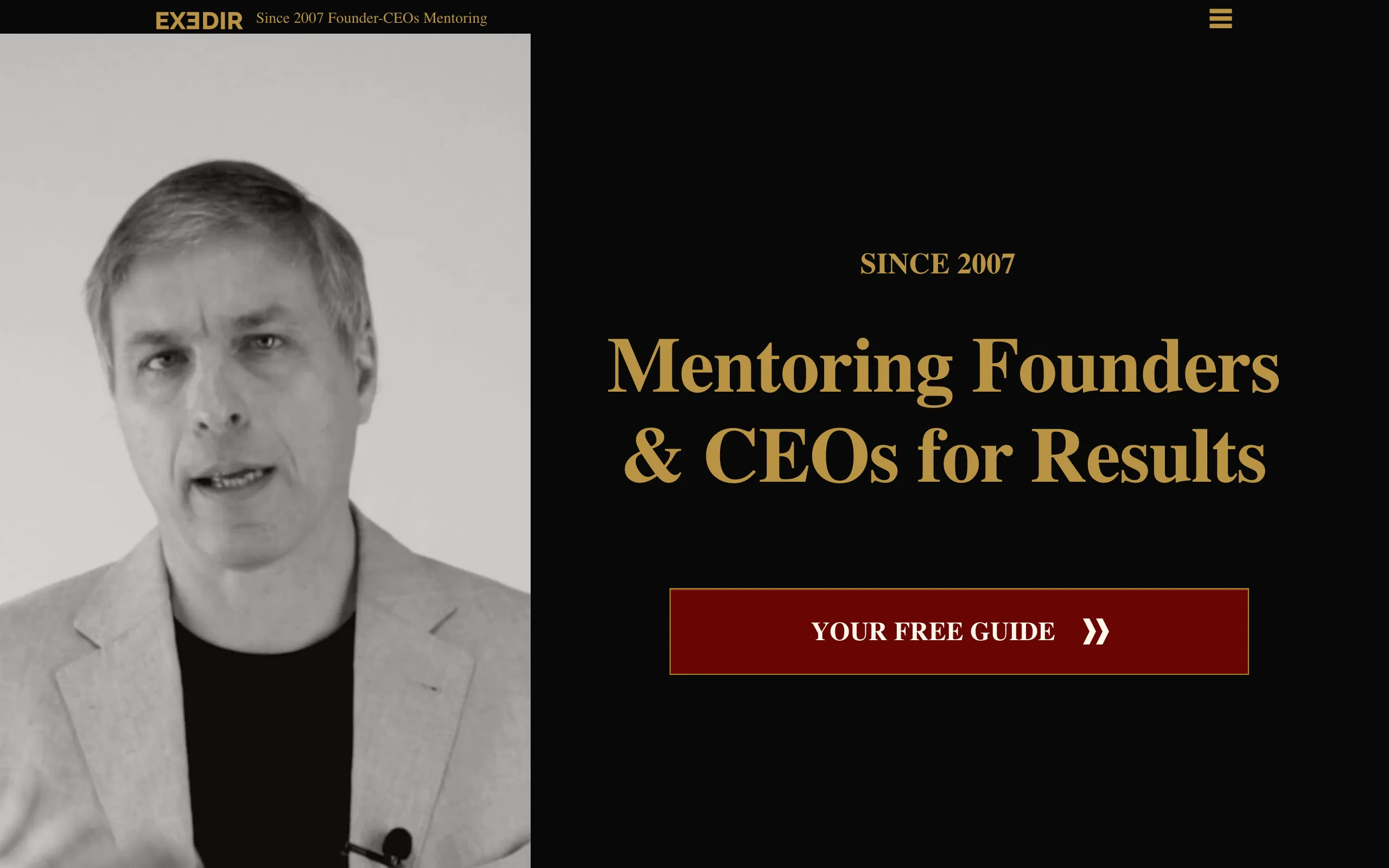 Screenshot of exedir - CEO Leader Excellerator - Founders &amp; CEOs Mentoring