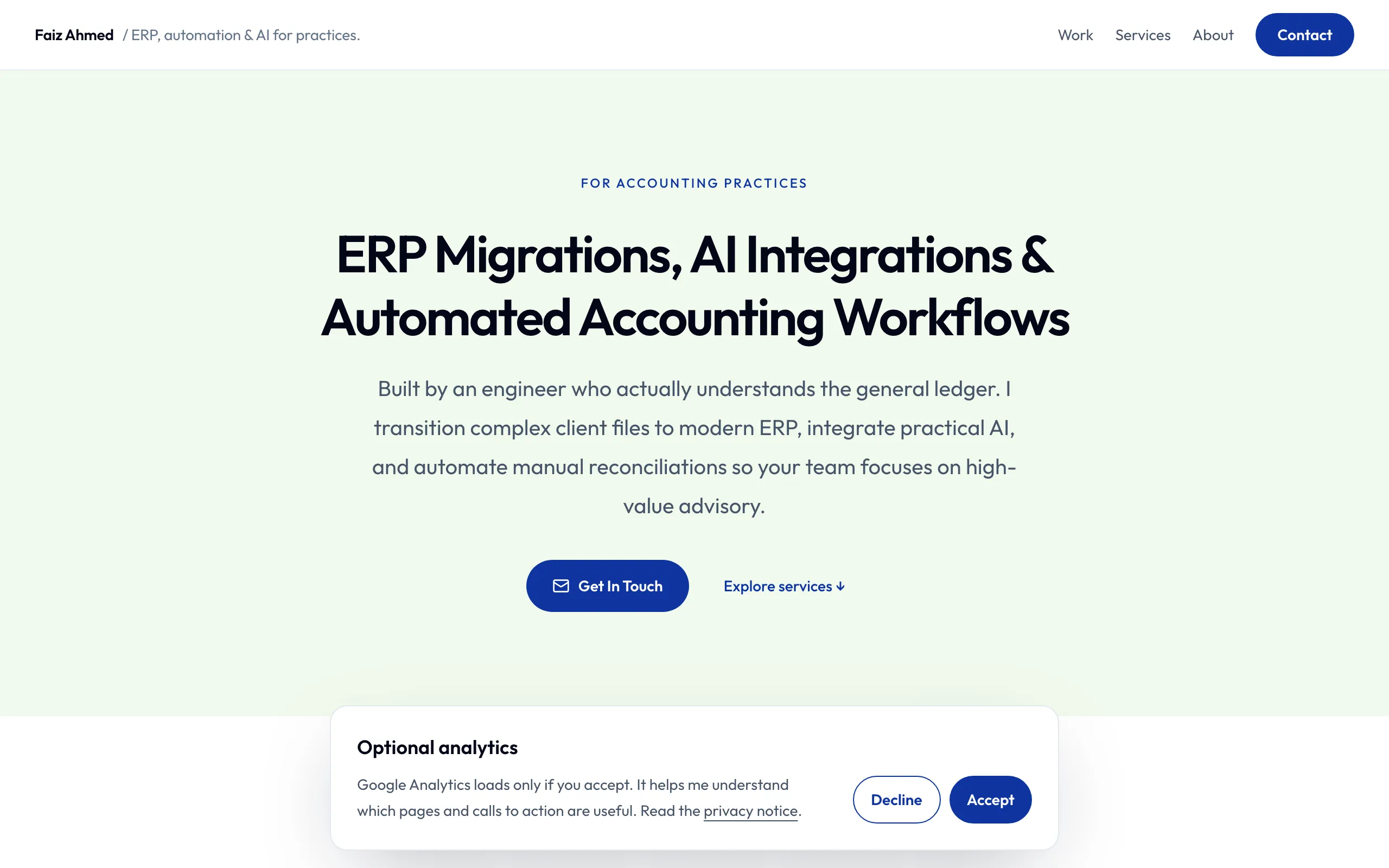 Screenshot of Faiz Ahmed — Full-Stack Engineer | Fintech &amp; SaaS Systems